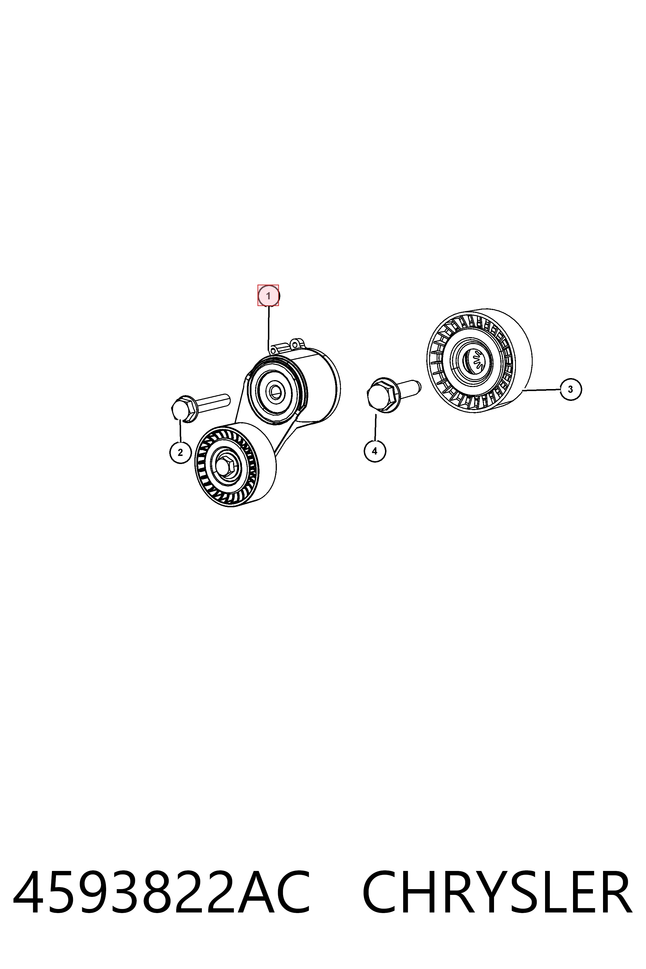 Натягувач приводного ременя K04593822AC Fiat/Alfa/Lancia