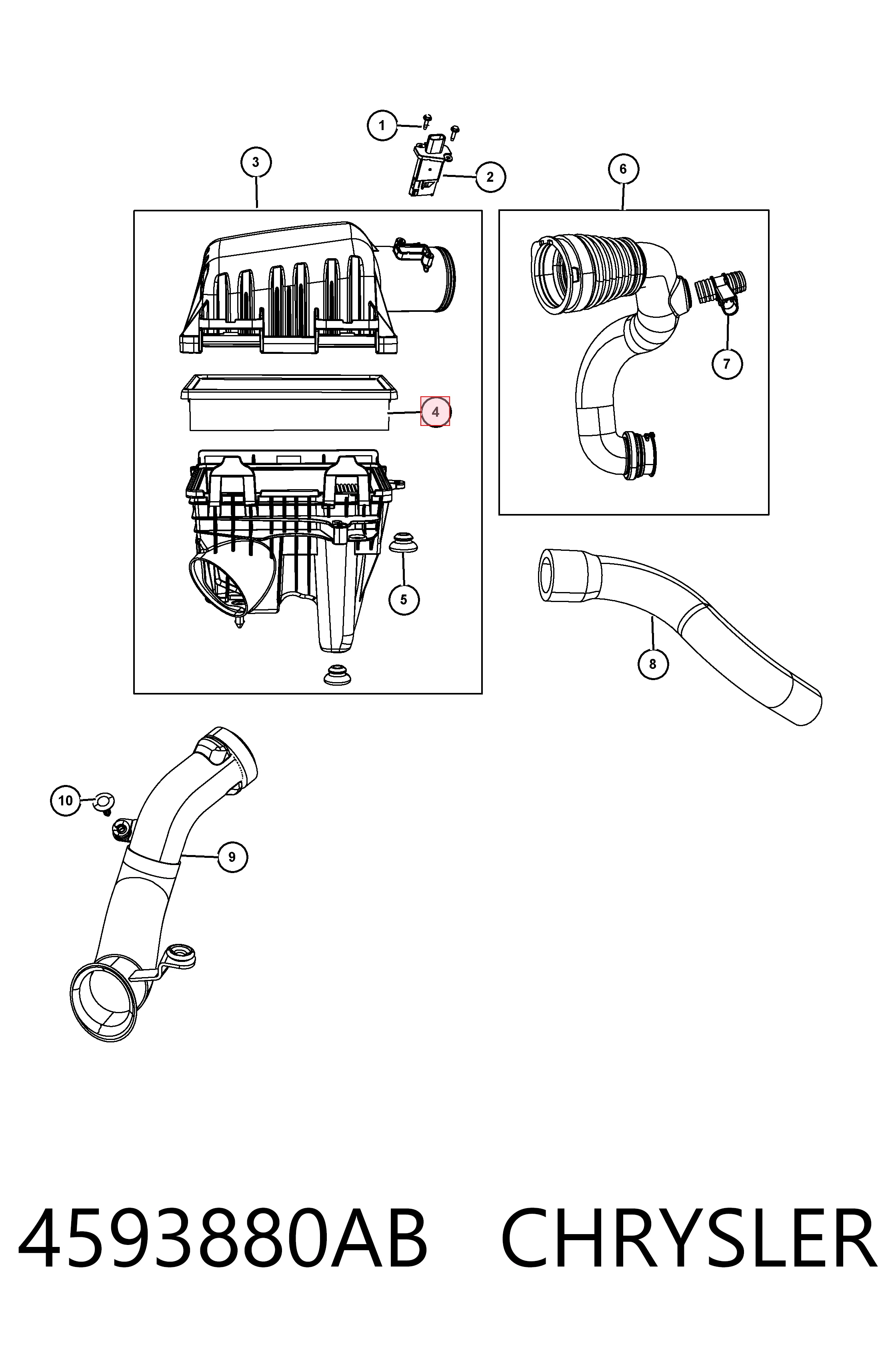 K04593880AB Fiat/Alfa/Lancia Повітряний фільтр двигуна