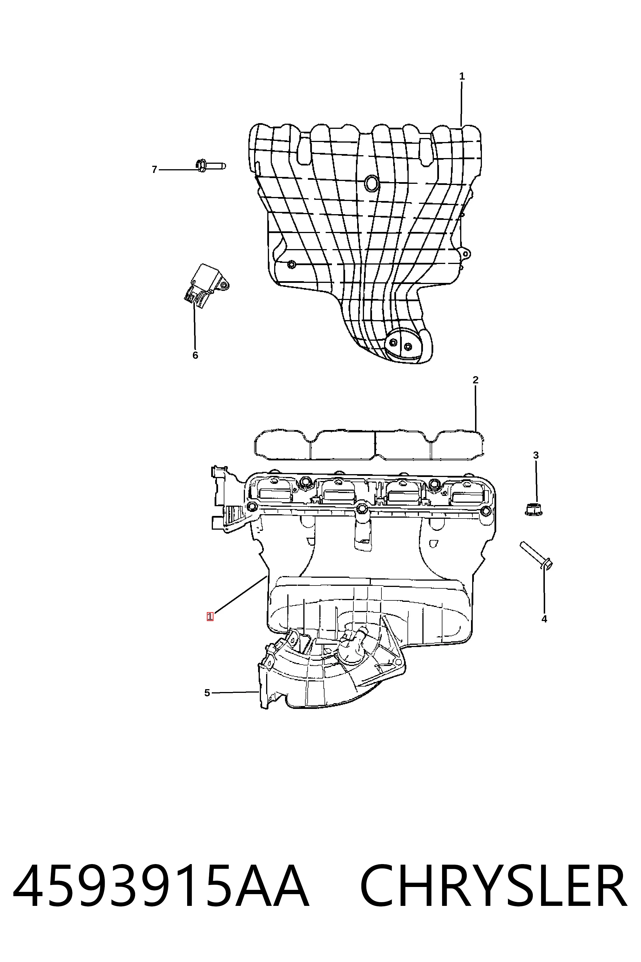 4593915AA Chrysler Колектор впускний