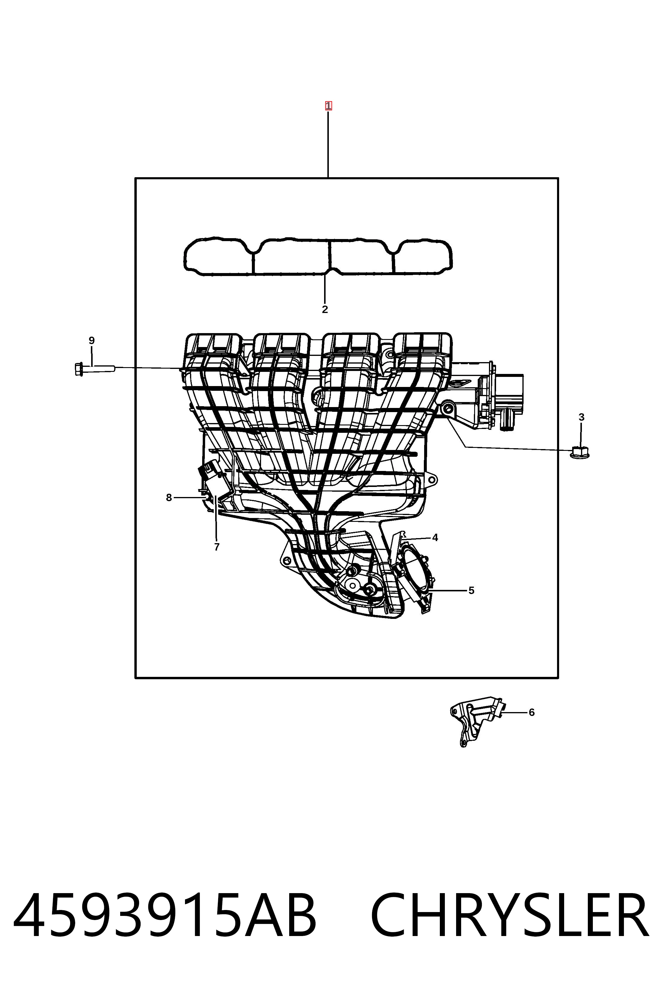 4593915AB Chrysler Колектор впускний