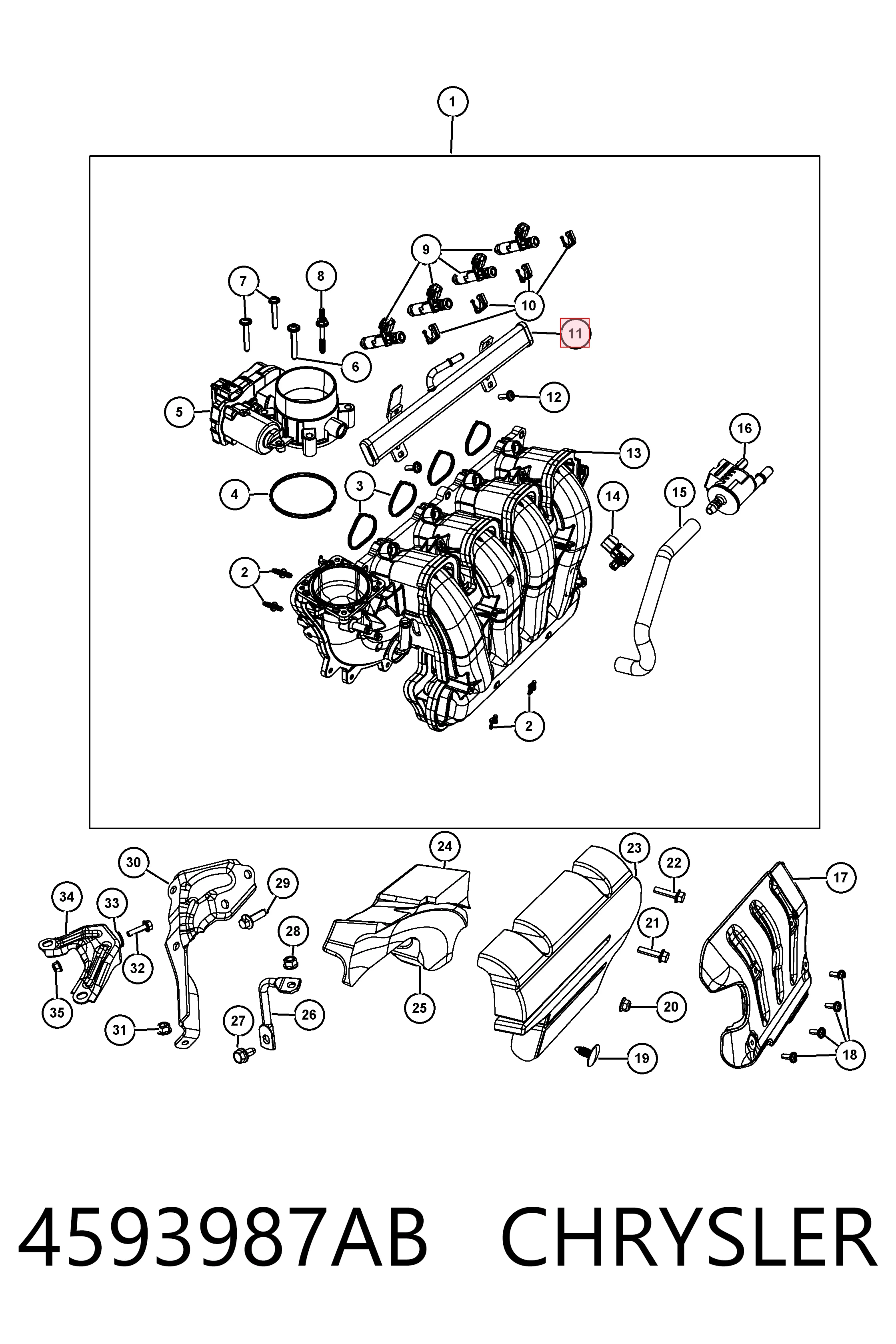 Купити K04627892AB Fiat/Alfa/Lancia Розподільник палива