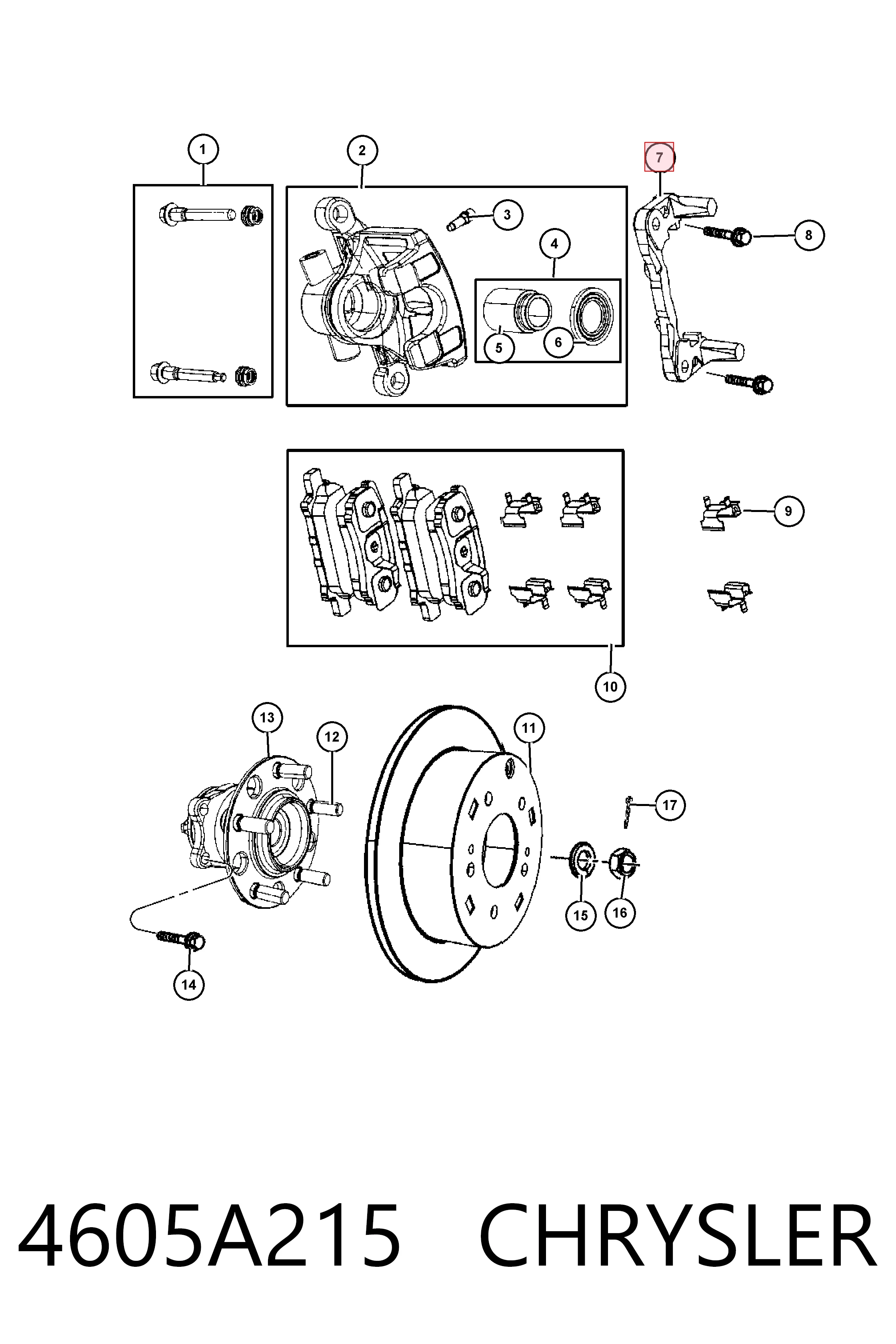 Скоба супорту заднього K68020254AA Fiat/Alfa/Lancia