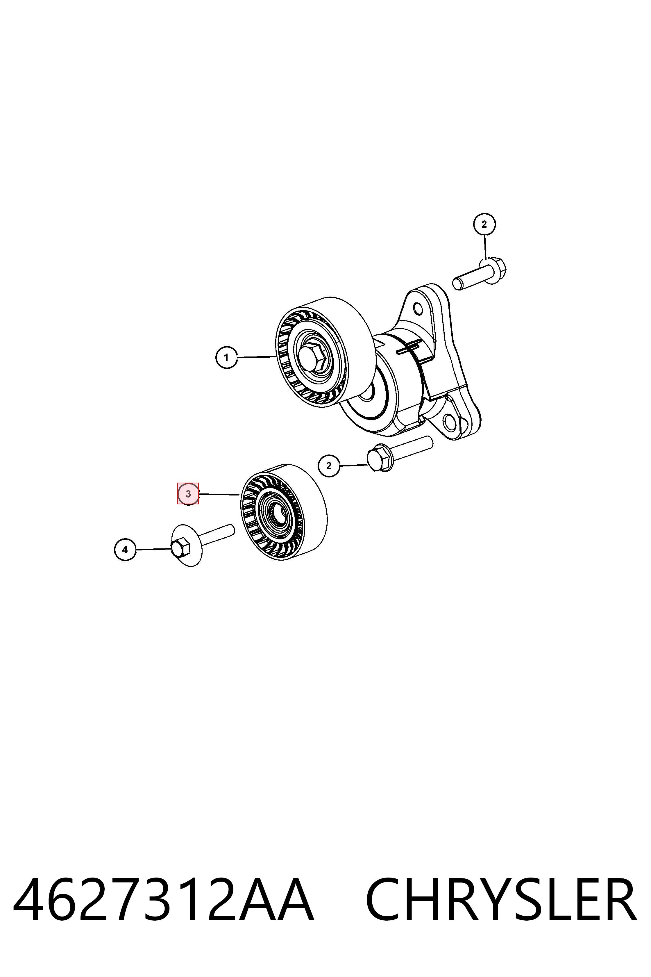 Ролик приводного ременя, паразитний Fiat/Alfa/Lancia K04627312AA ціна, від 8.99 USD