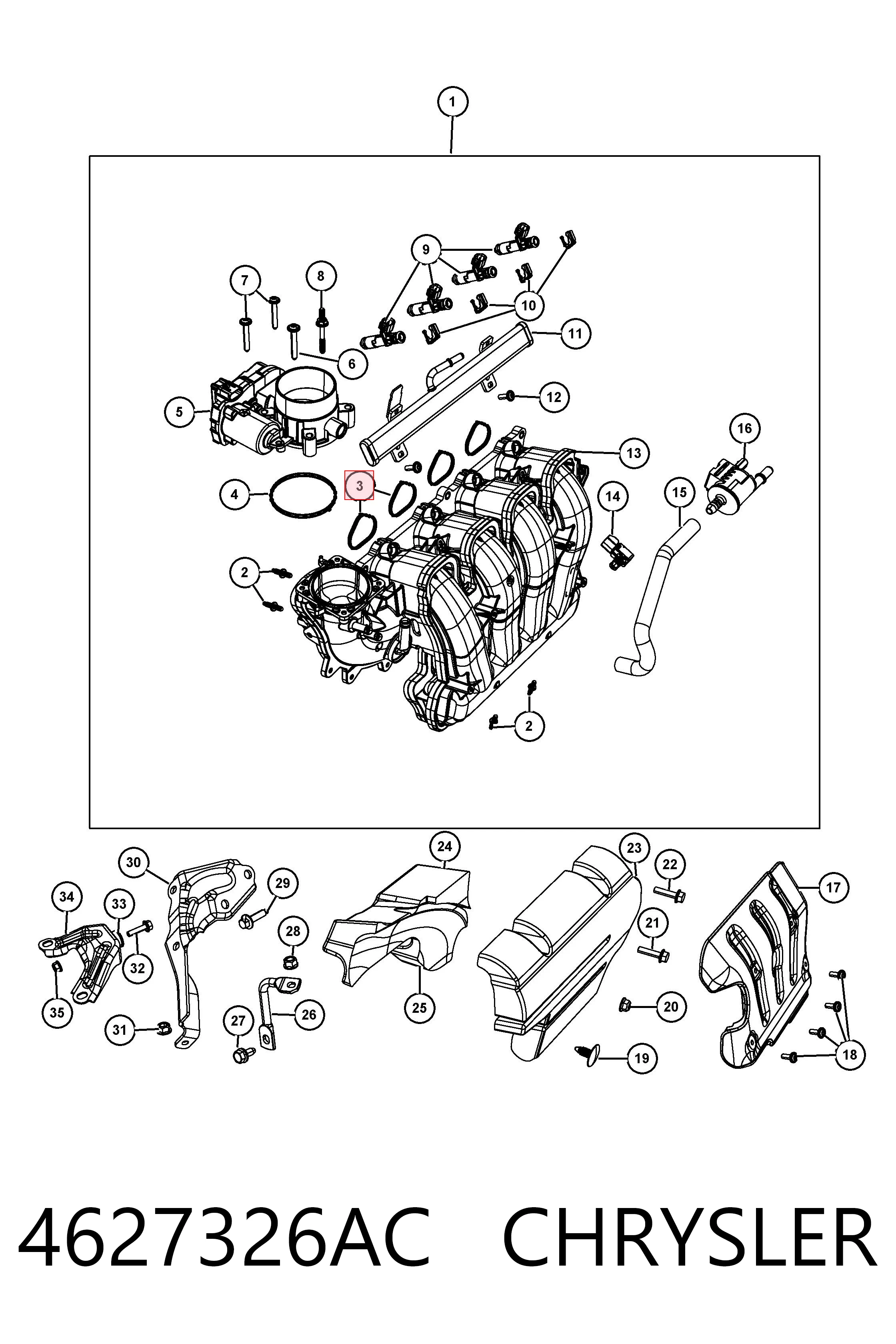 4627326AC Chrysler Прокладка впускного колектора