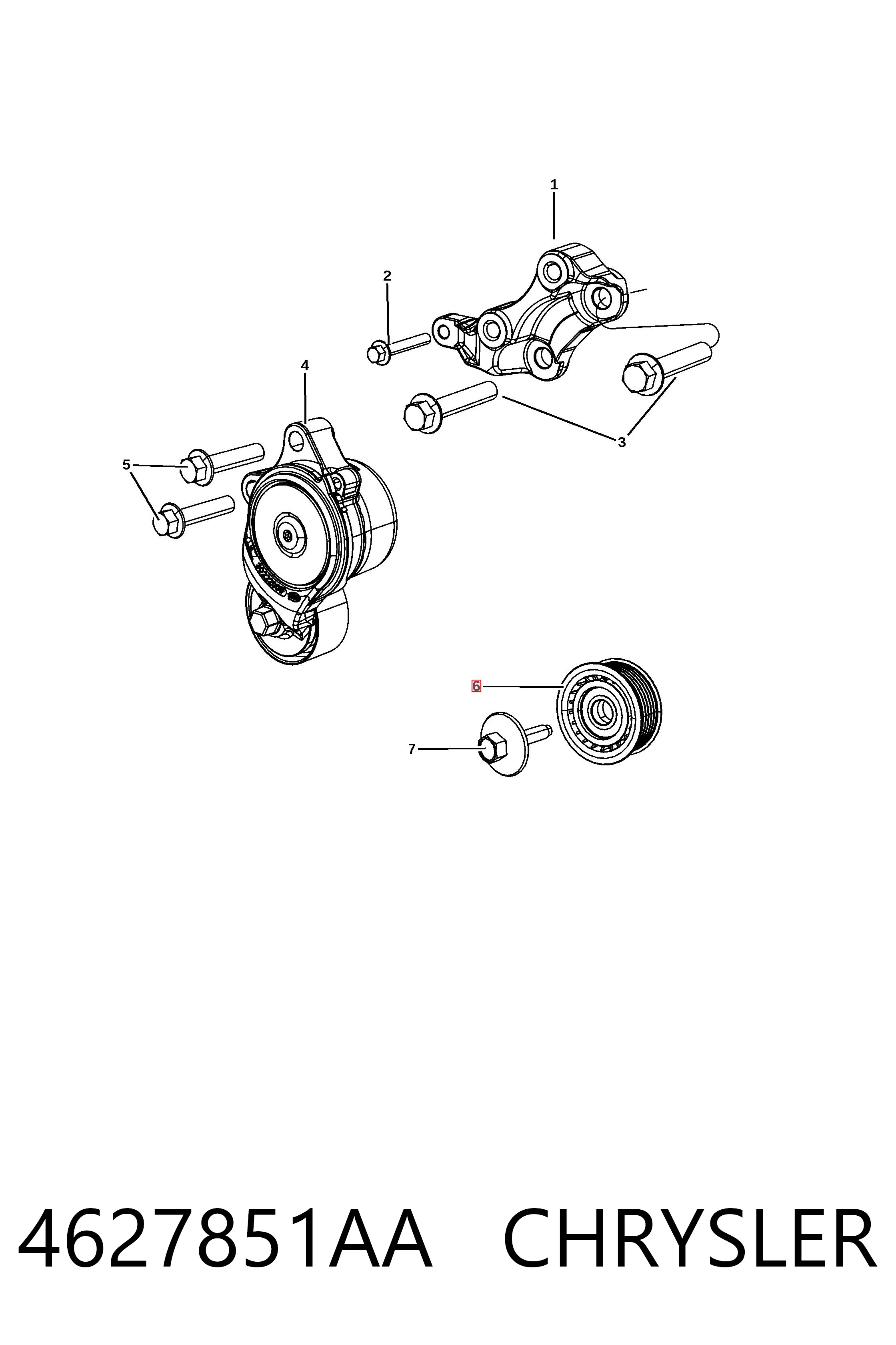 Ролик приводного ременя, паразитний K04627851AA Fiat/Alfa/Lancia