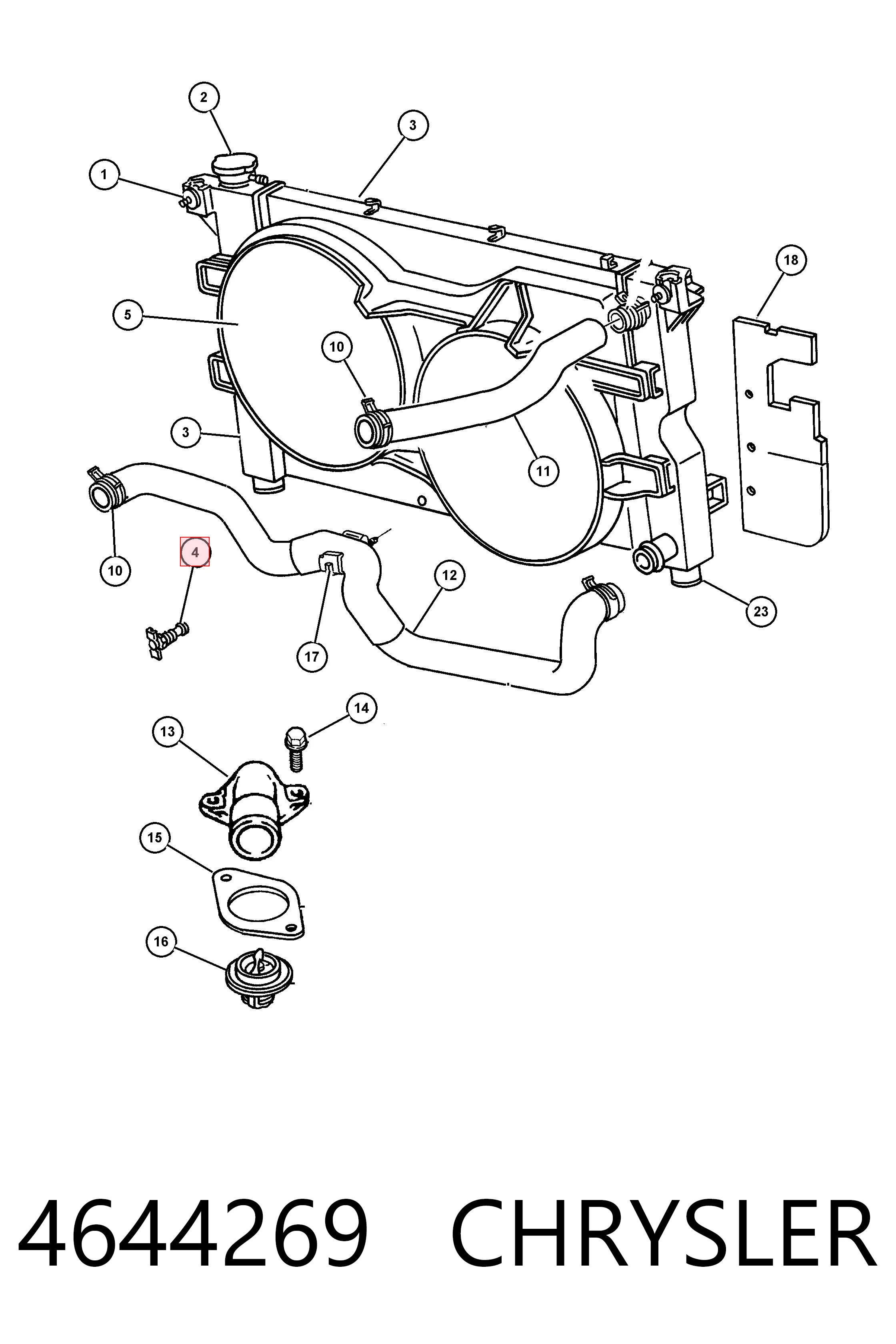 Радіатор основний Fiat/Alfa/Lancia K04644269 ціна, від 11.64 USD
