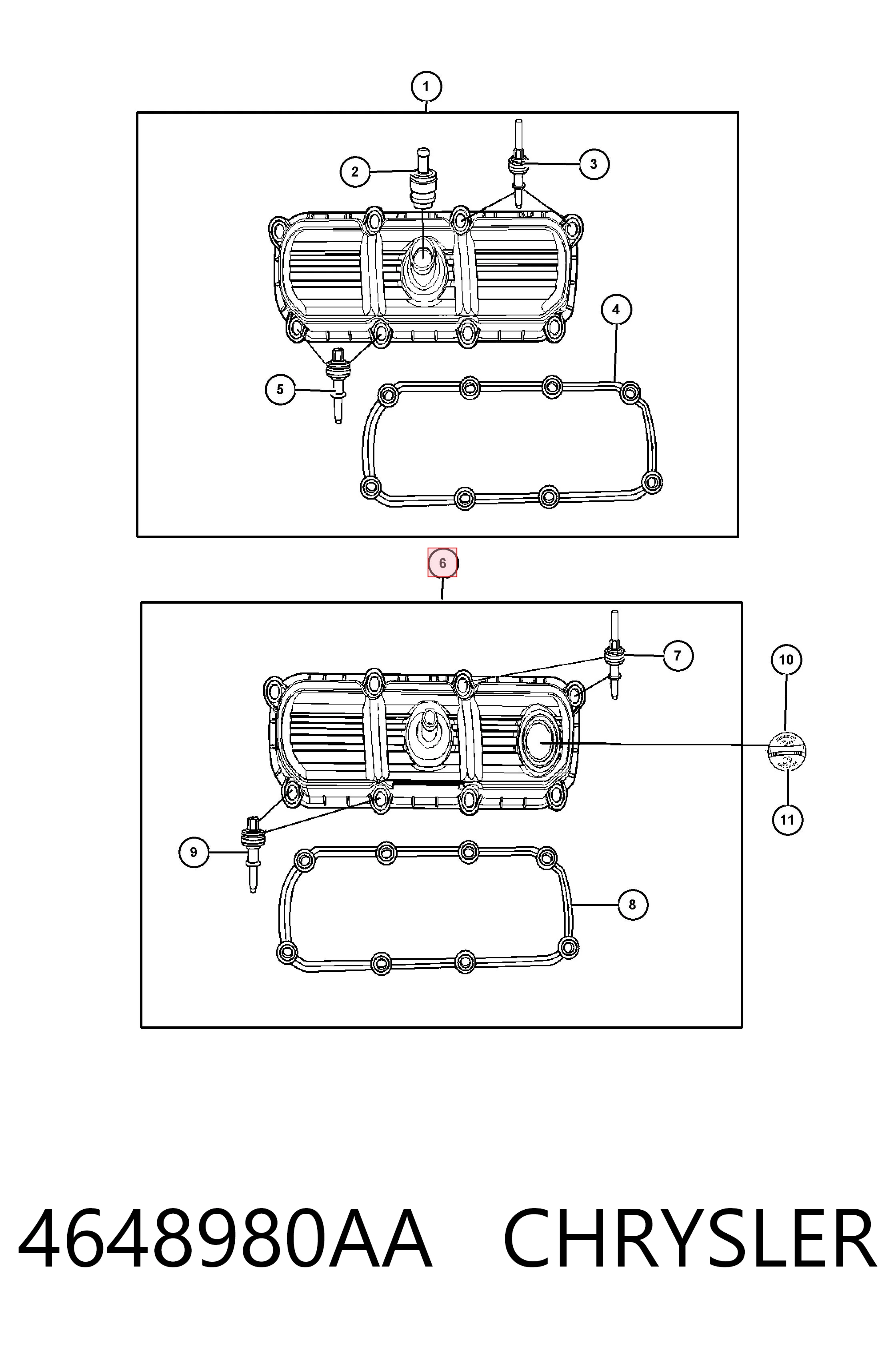 4648980AA Chrysler Кришка клапанна, ліва