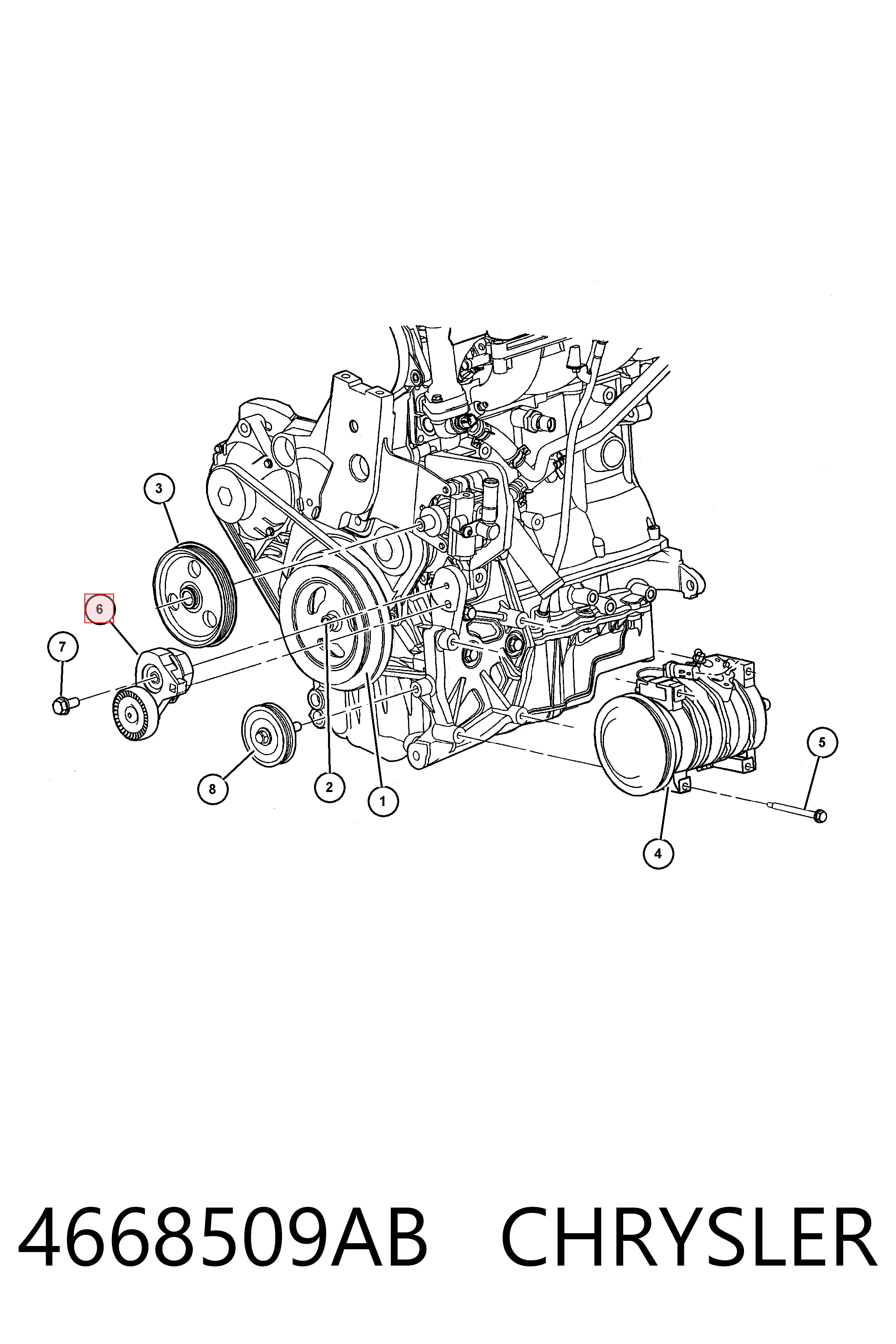 4668509AB Chrysler Натяжна планка поліклинового ременя