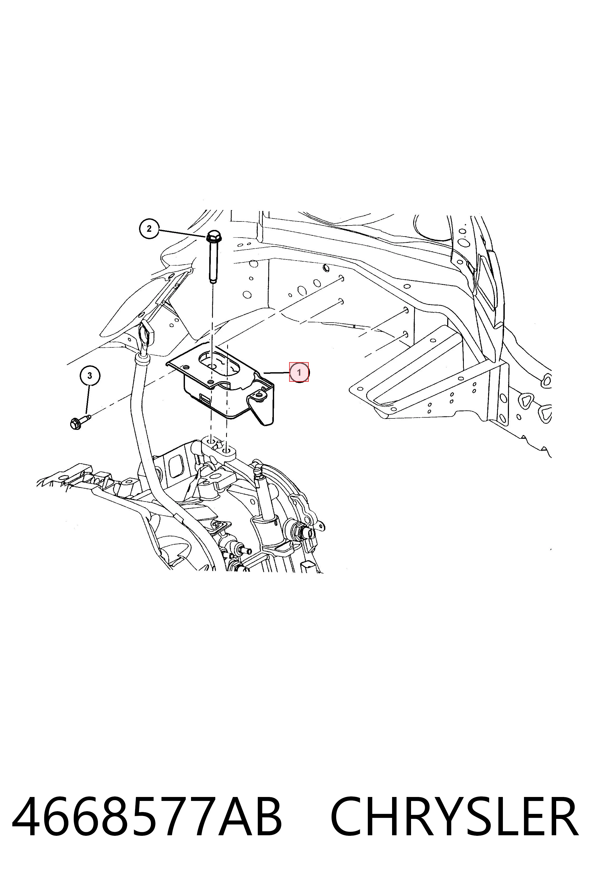 4668577AB Chrysler Подушка передньої опори двигуна