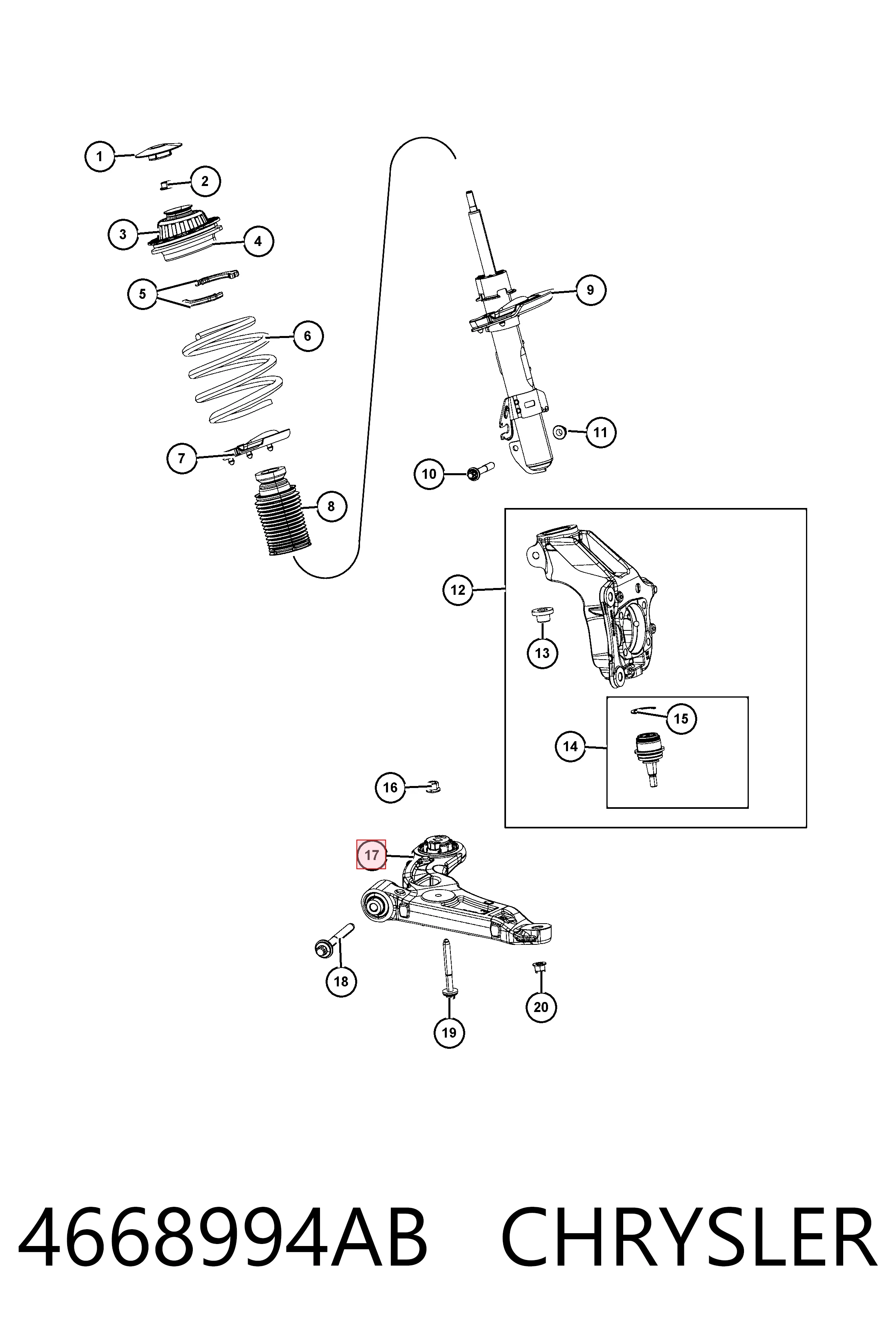 Важіль передньої підвіски нижній, правий PS19145 Sato Tech