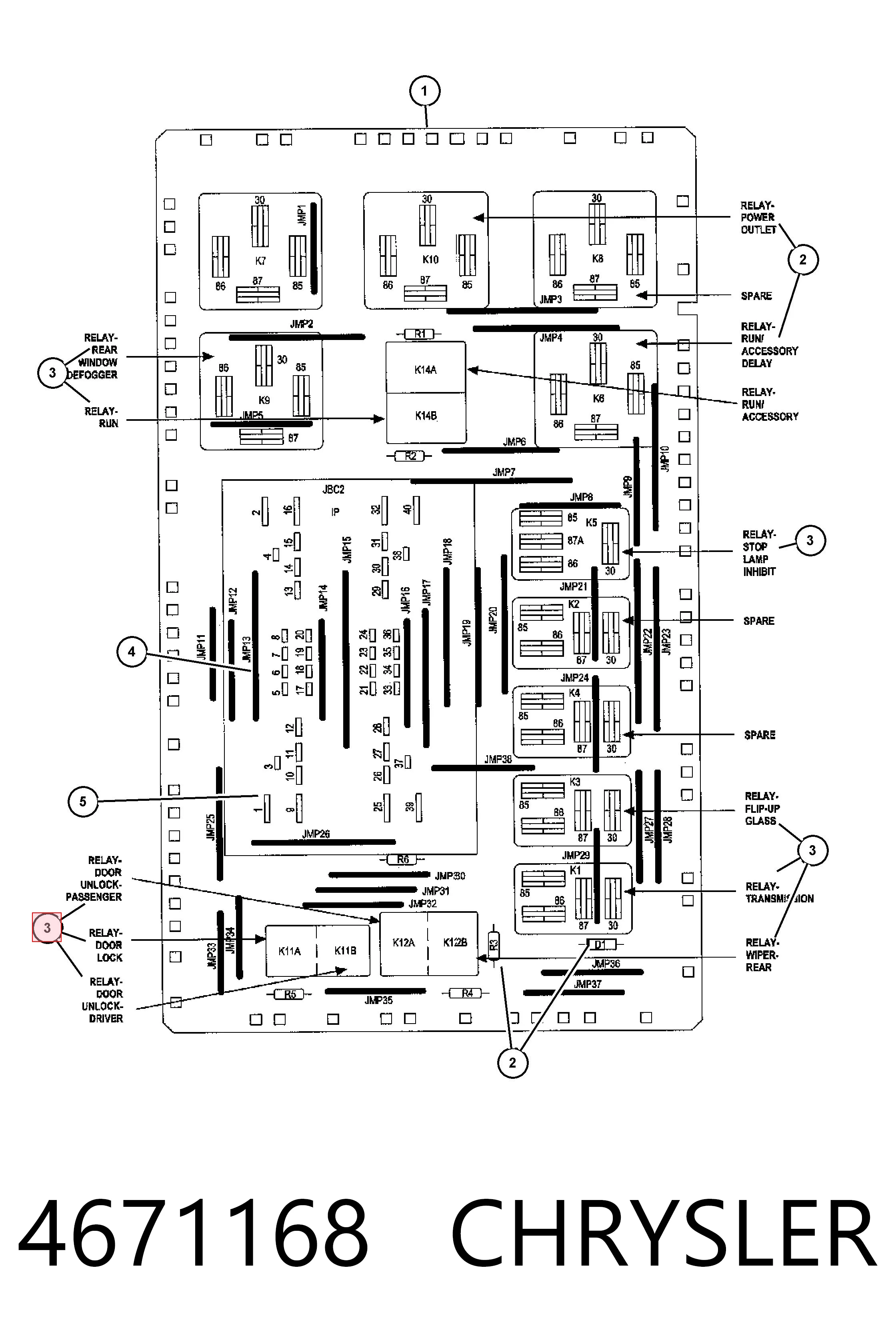 4671168 Chrysler Реле електричне багатофункціональне