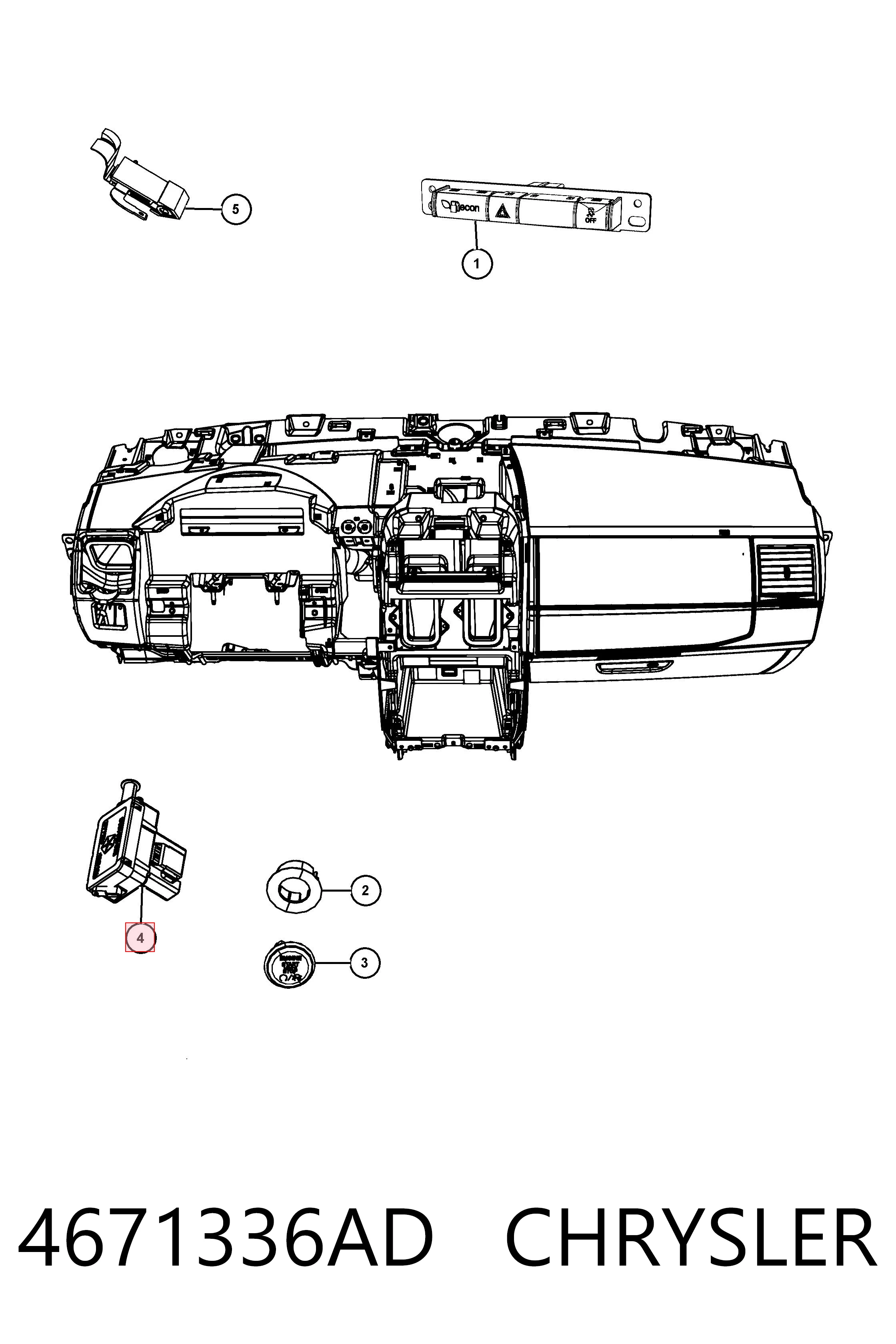 4671336AD Chrysler Лягушка стоп-сигналу