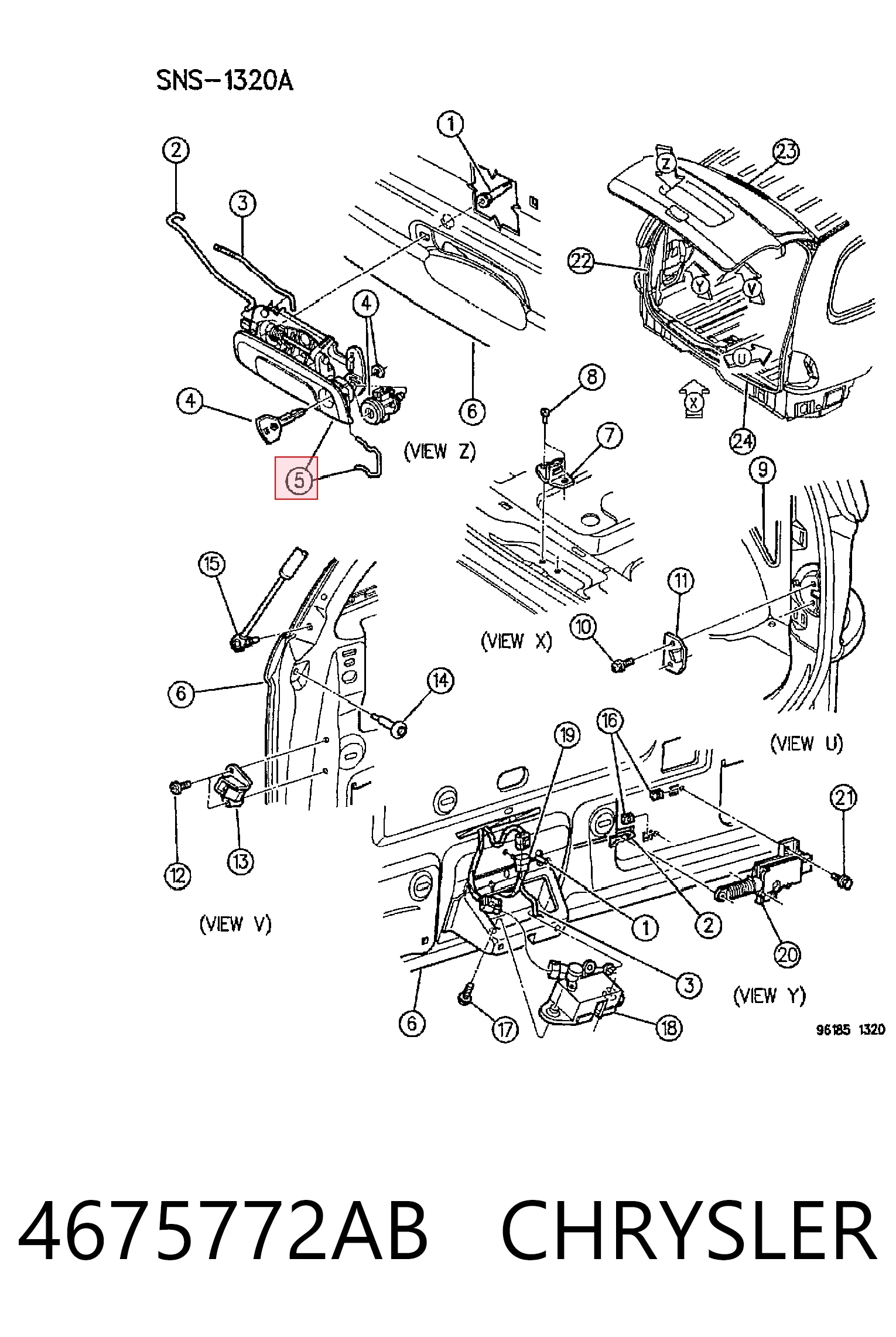 4675772AB Chrysler Ручка багажника