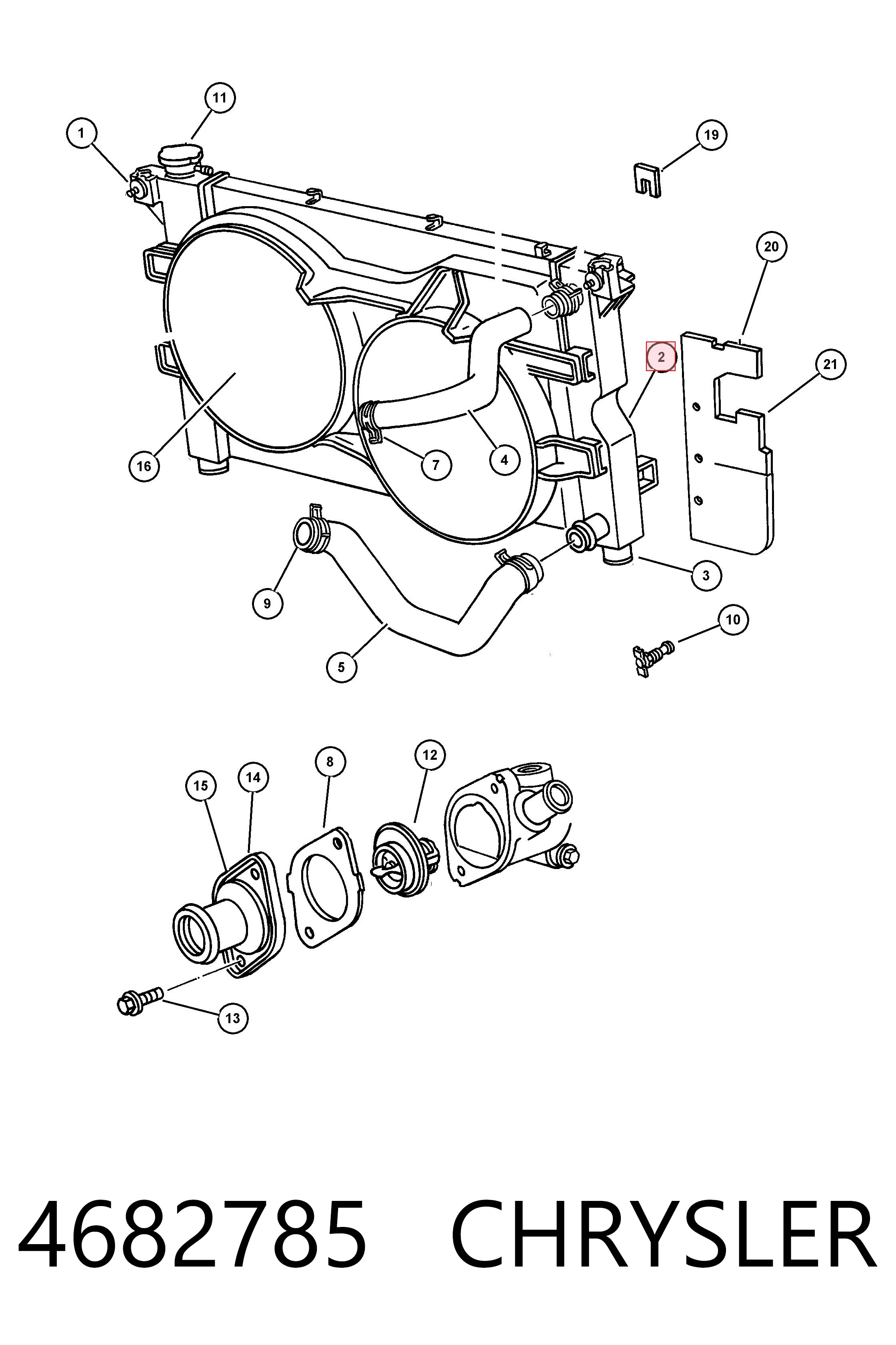 4682785 Chrysler Радіатор охолодження двигуна