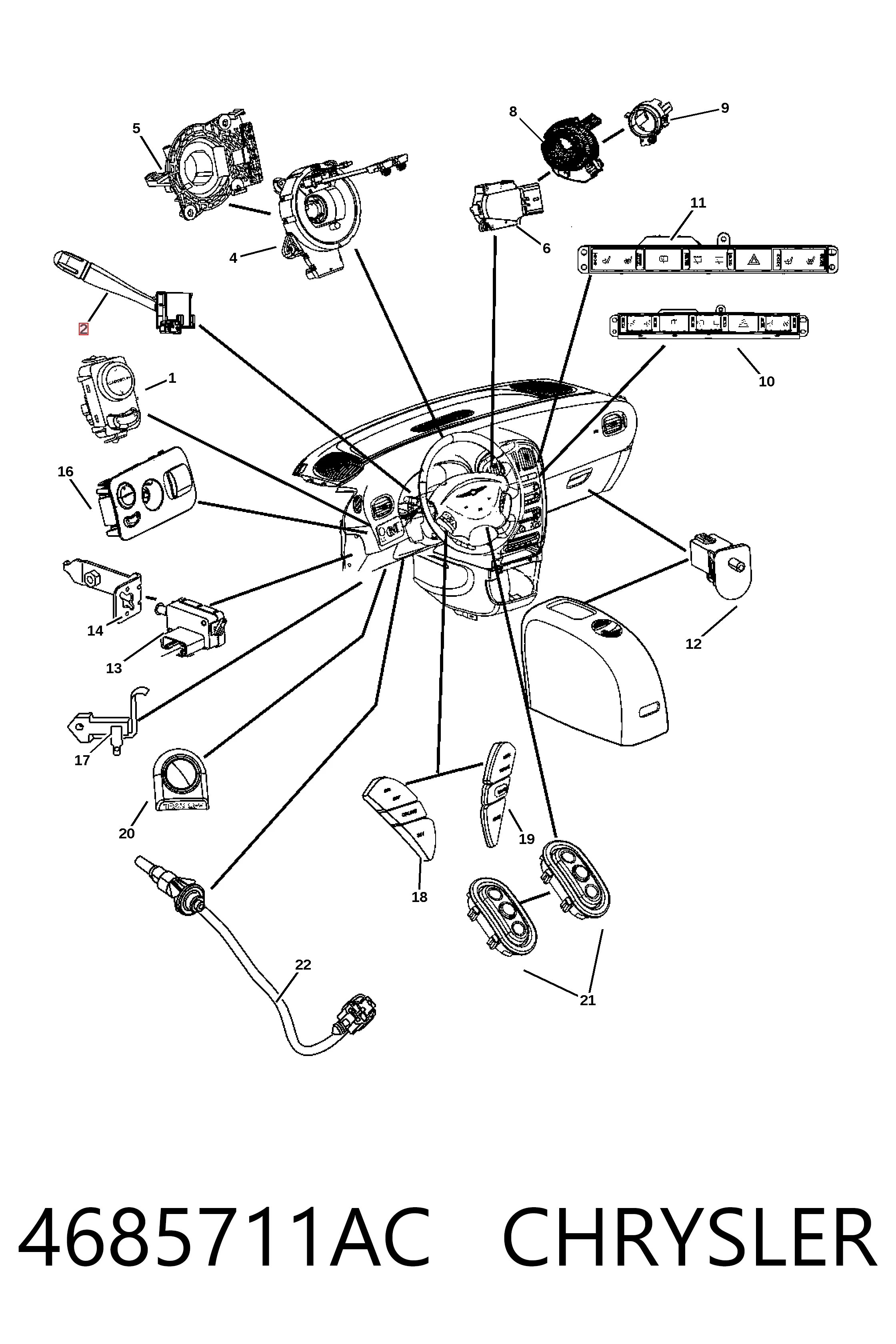 4685711AC Chrysler Перемикач підрульовий, правий