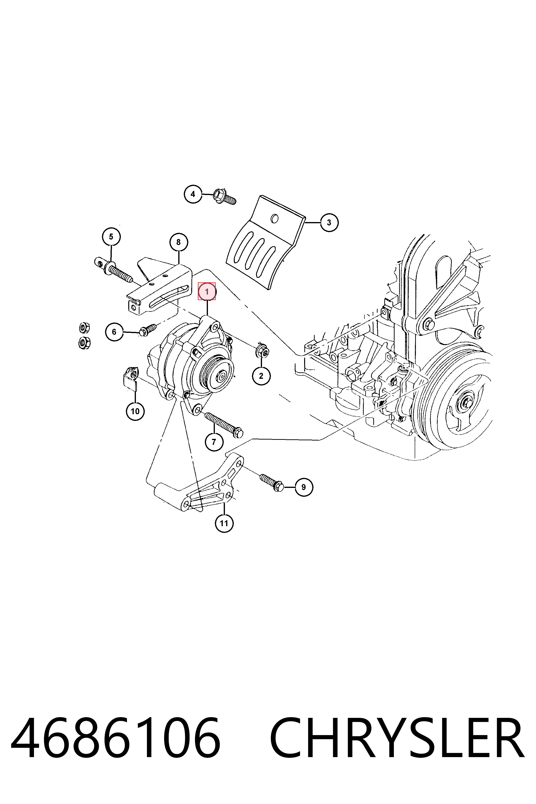 4686106 Chrysler Авто генератор