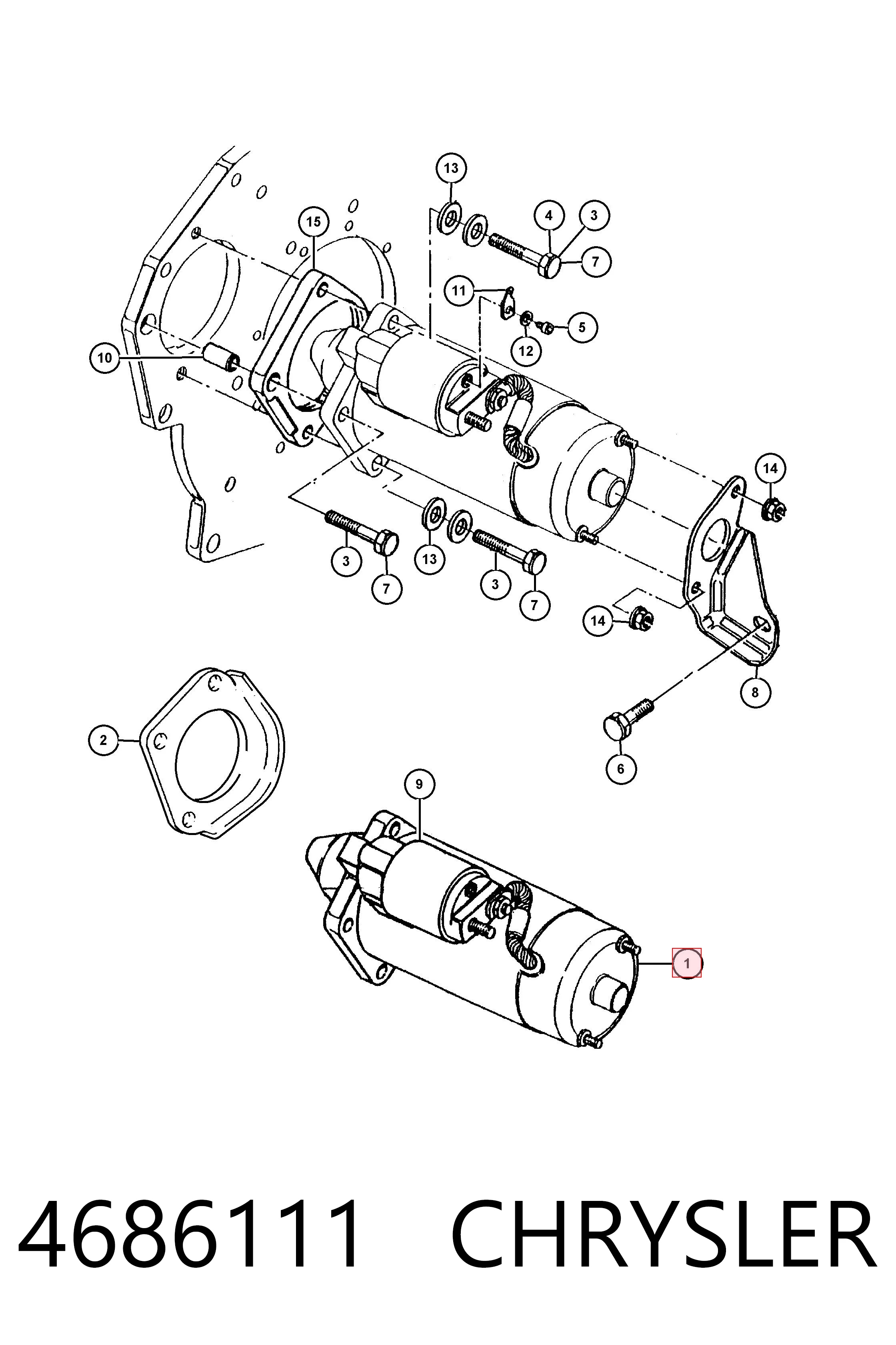 4686111 Chrysler Стартер двигуна