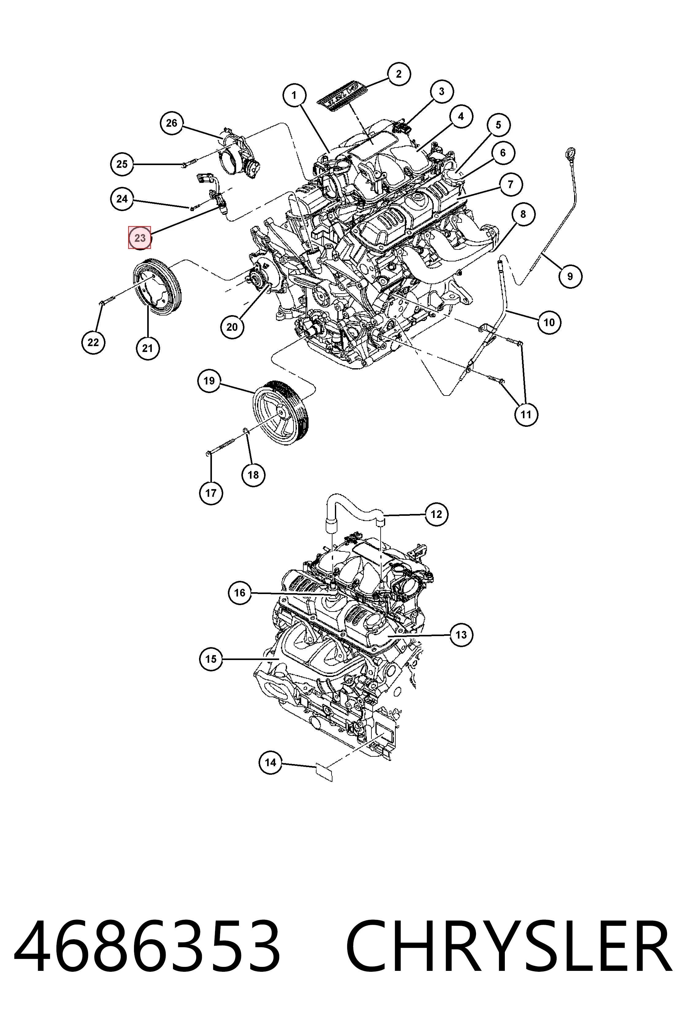 4686353 Chrysler Датчик розподільного вала
