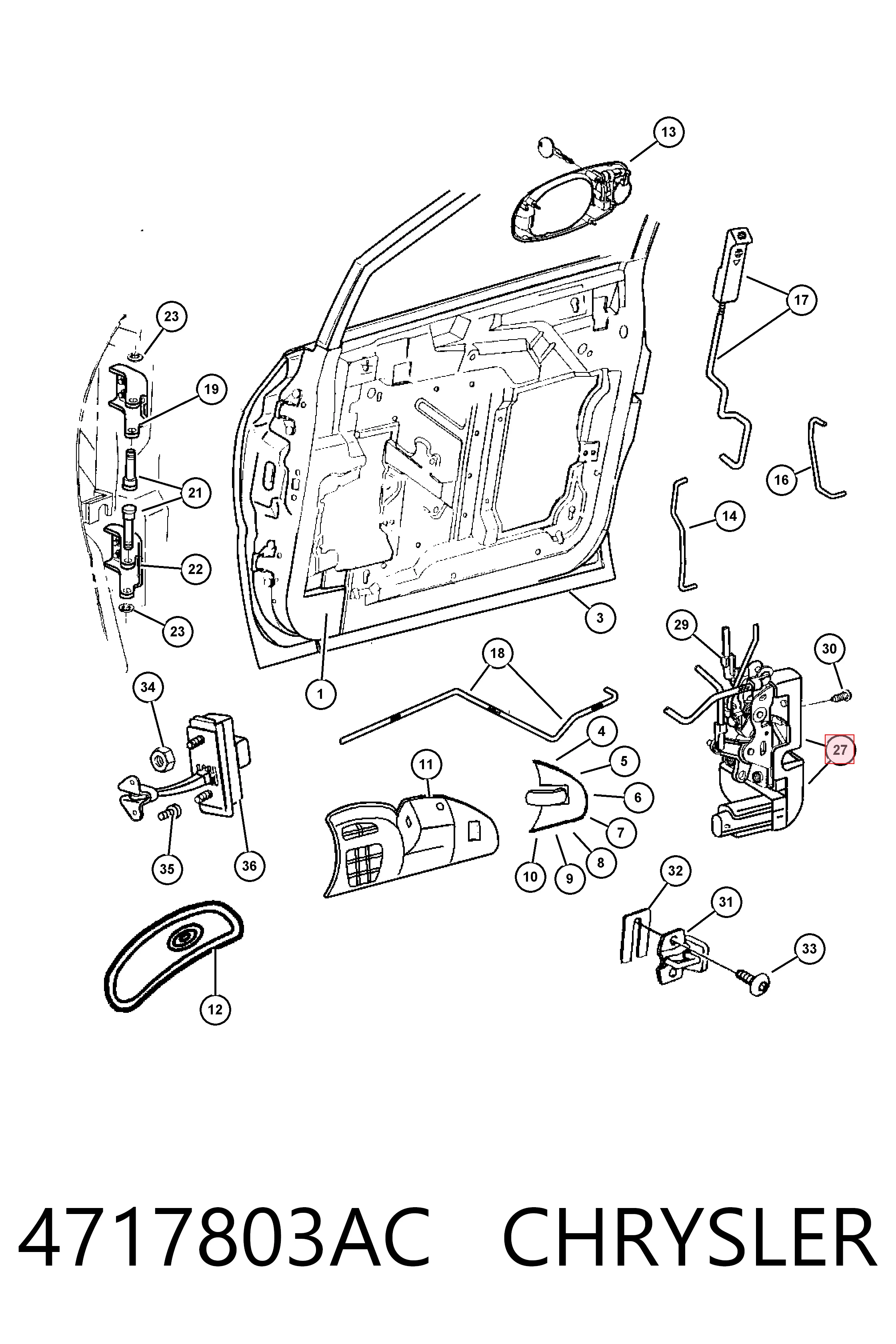 K04717803AC Fiat/Alfa/Lancia Замок водійських дверей