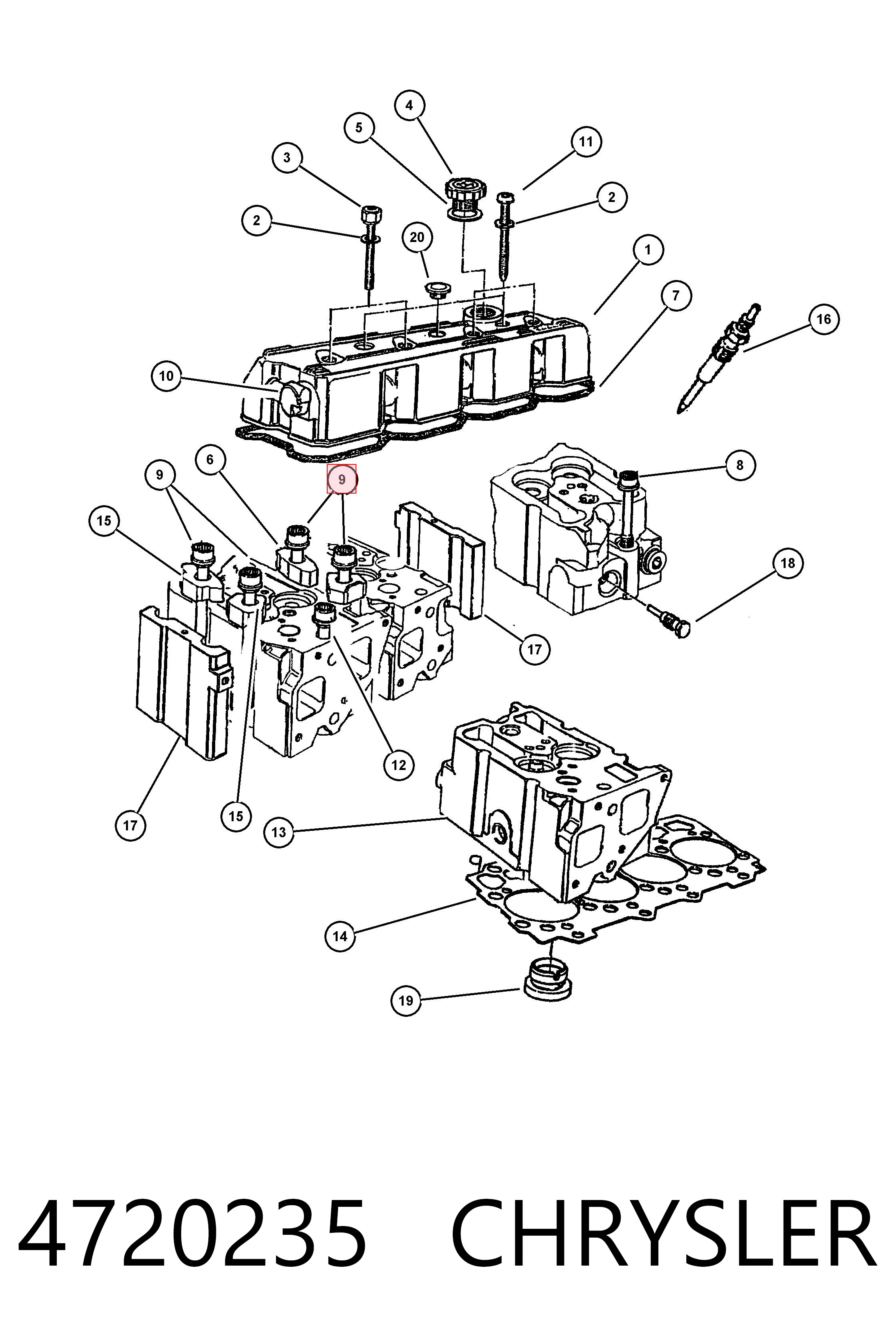 K04720235AD Fiat/Alfa/Lancia Болт кріплення головки блоку циліндрів
