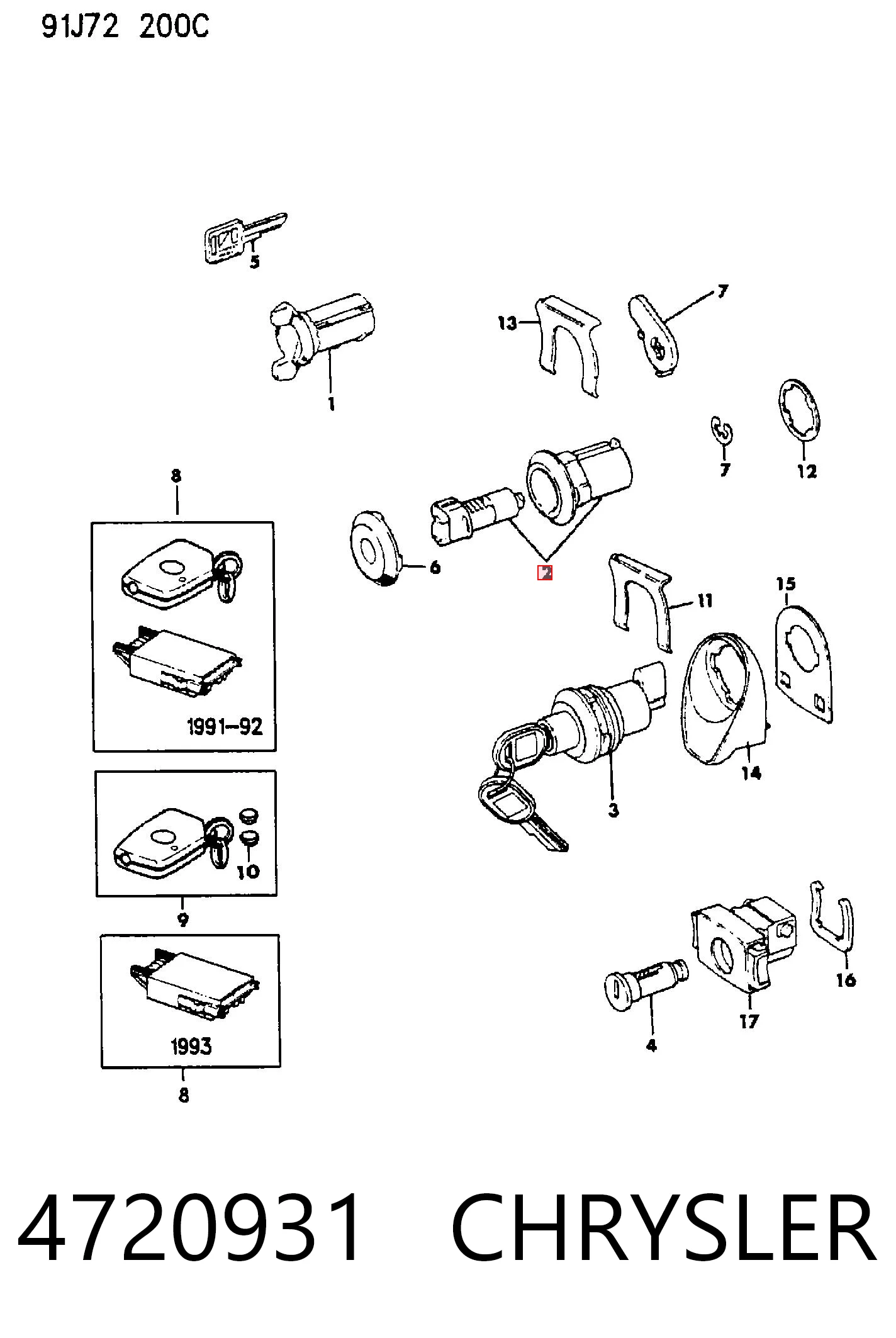 4720931 Chrysler Заготівля ключа