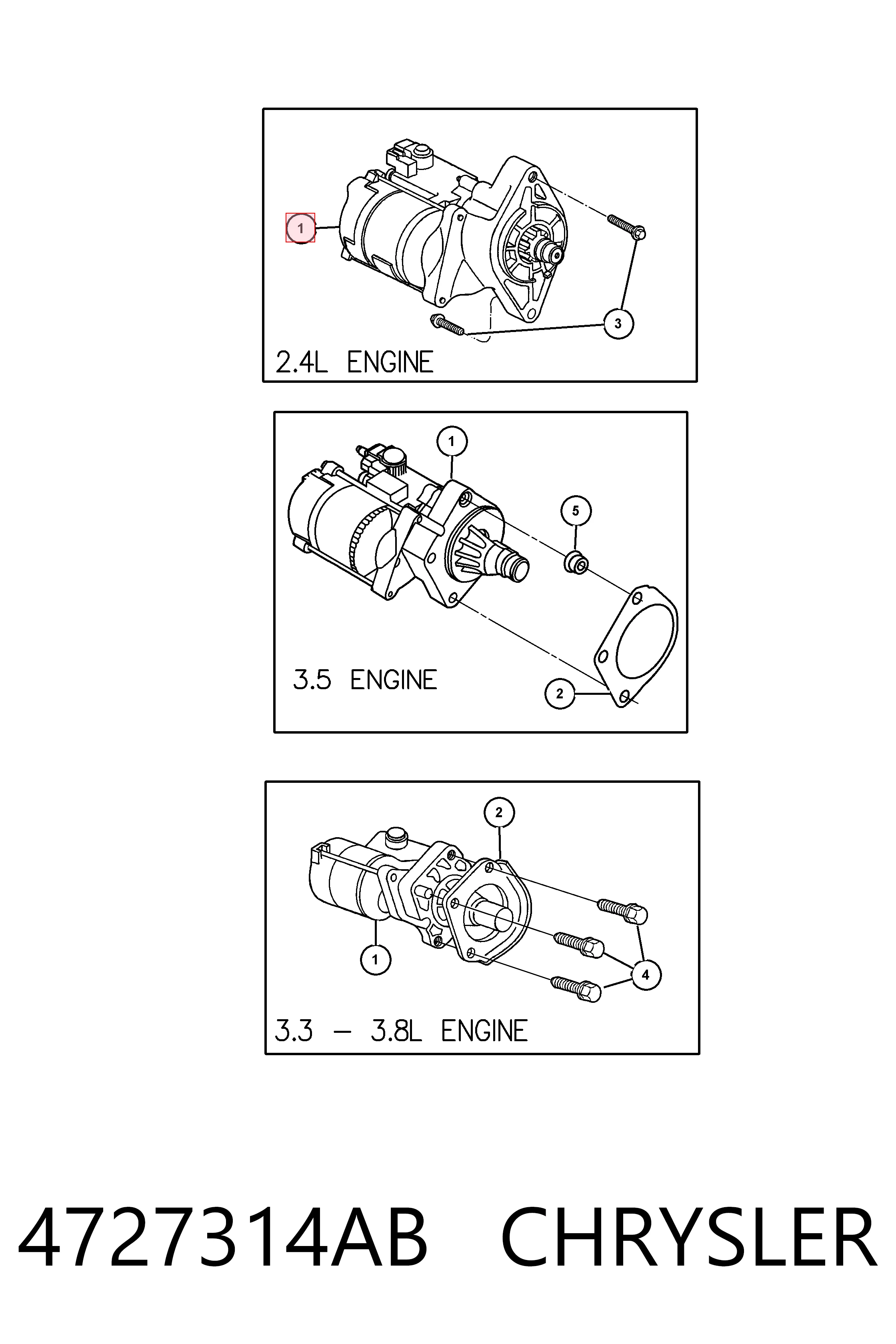 Стартер Fiat/Alfa/Lancia K04727314AB ціна, від 94.50 USD