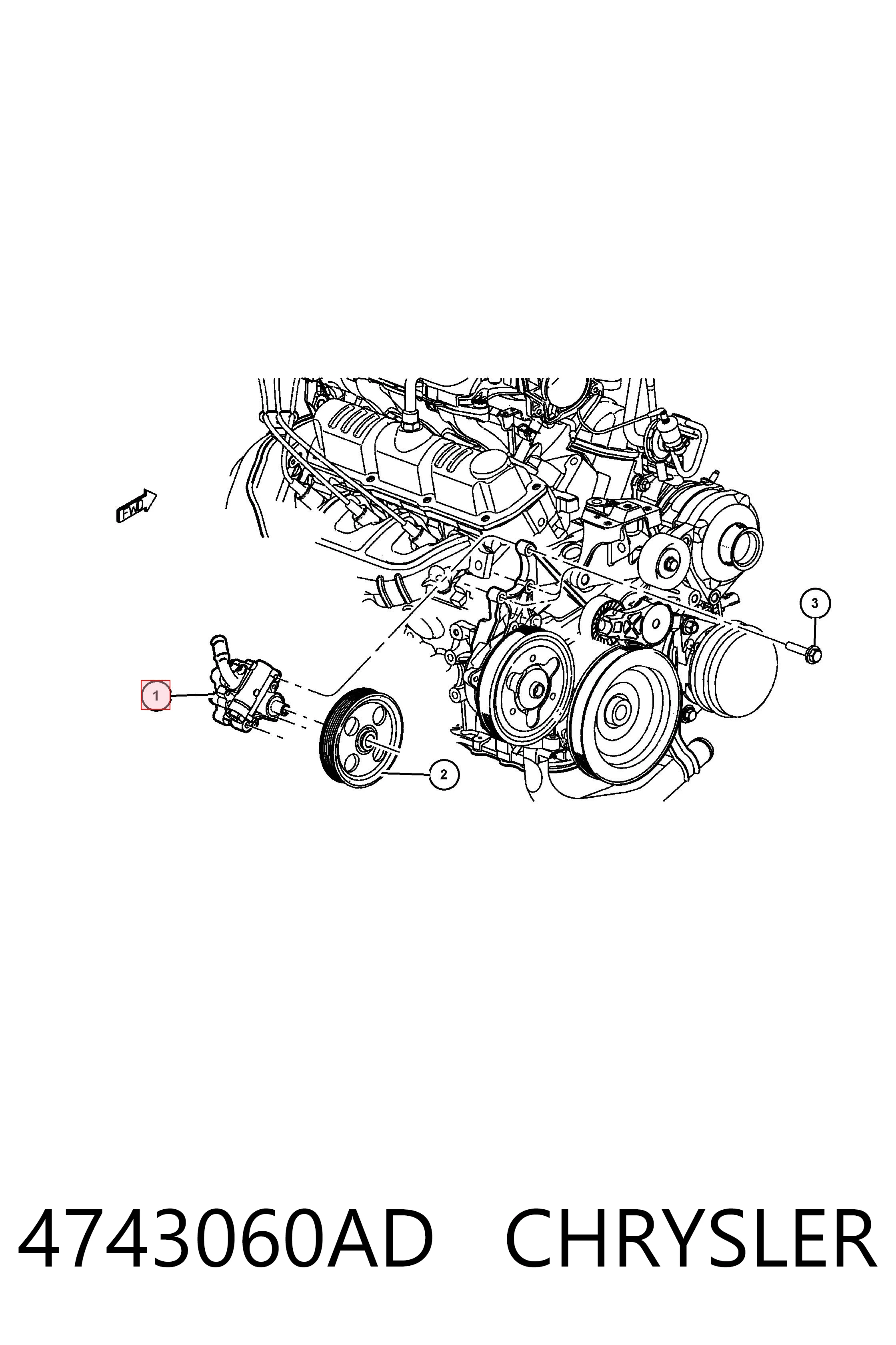 4743060AD Chrysler Насос гідропідсилювача