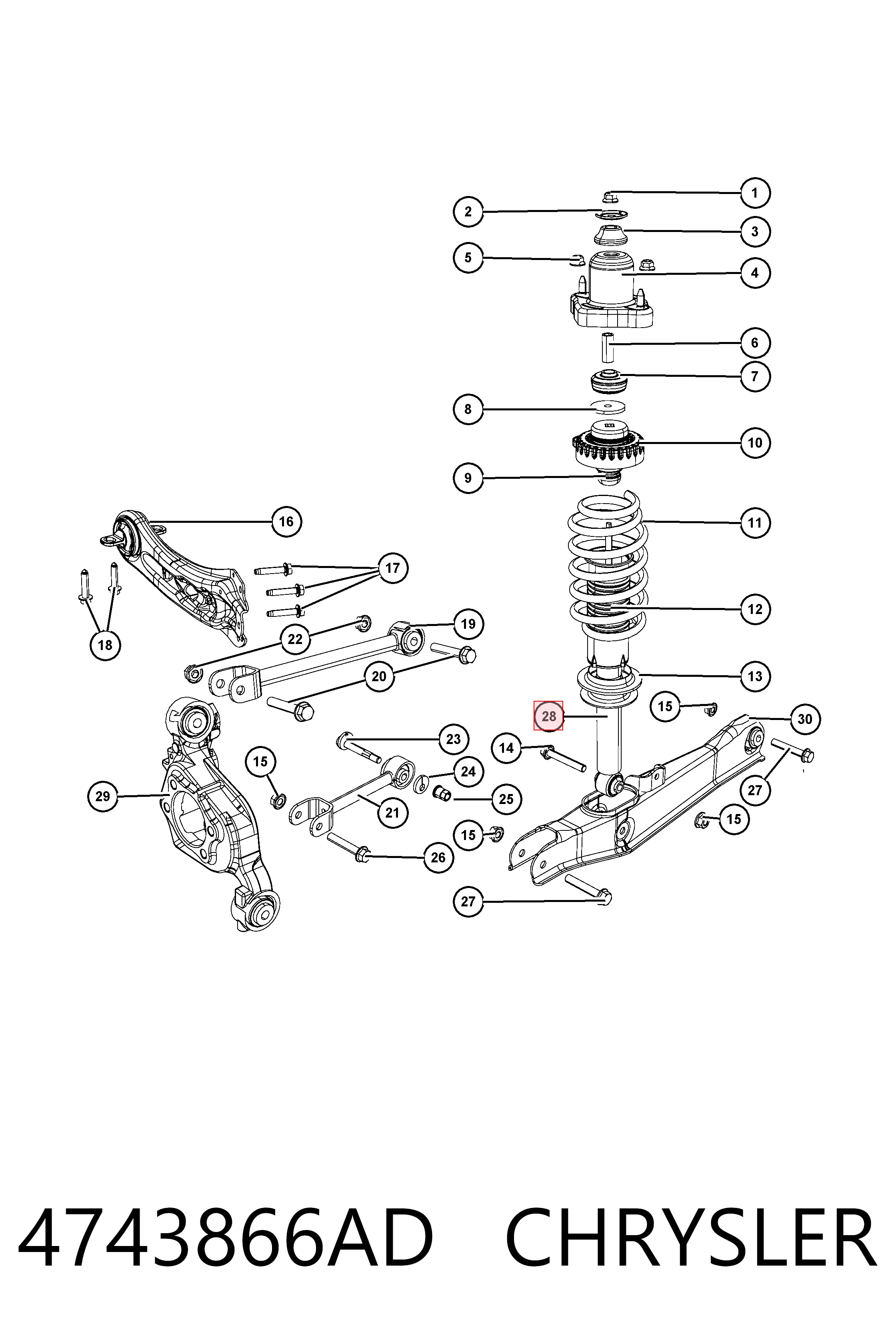 4743866AD Chrysler Амортизатори задні