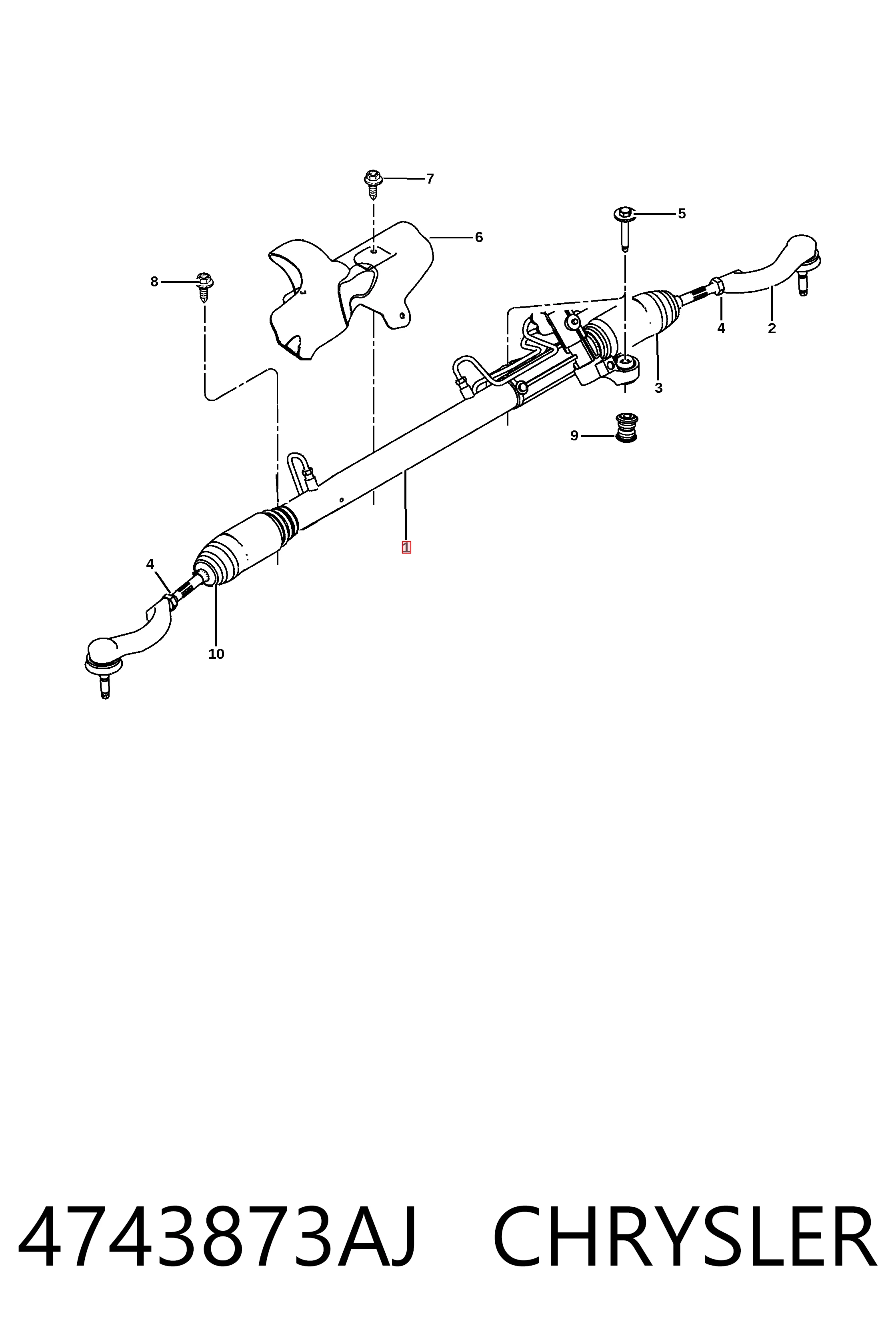 4743873AJ Chrysler Рейковий рульовий механізм