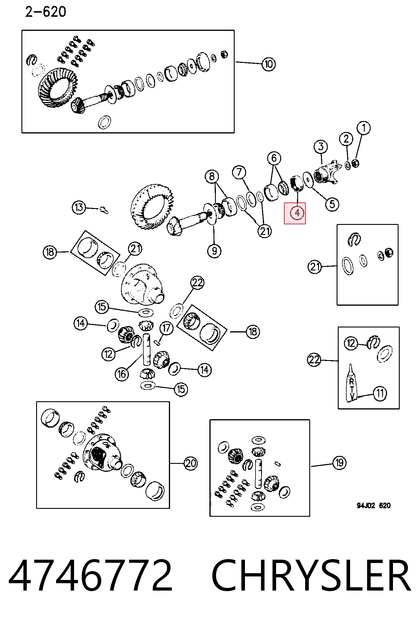 K04746772 Fiat/Alfa/Lancia Сальник хвостовика редуктора переднього моста