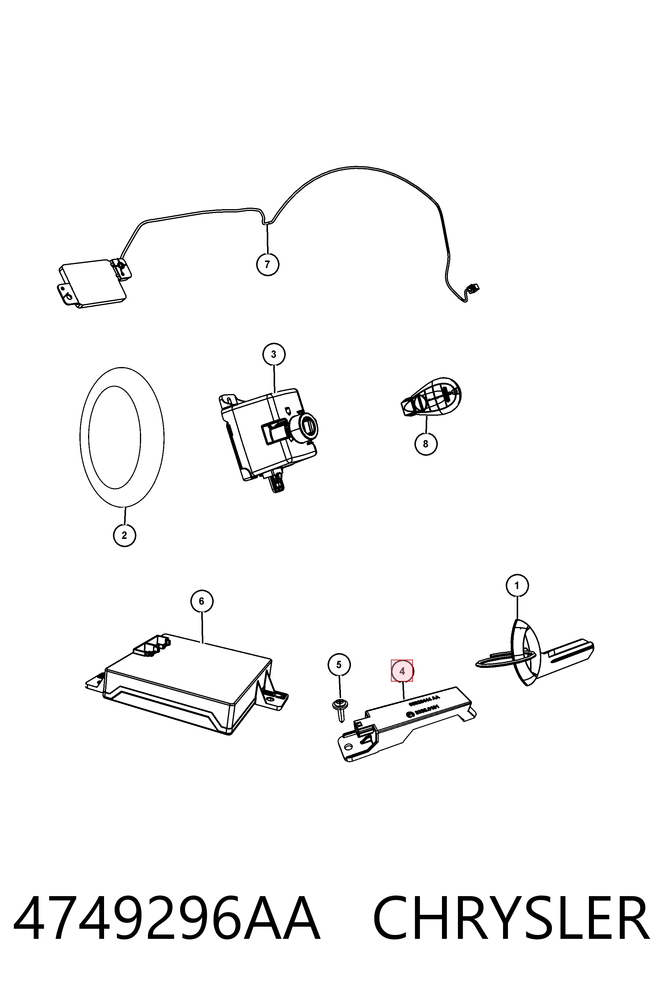 Антена замку двері Fiat/Alfa/Lancia K05026444AA ціна, від 16.93 USD
