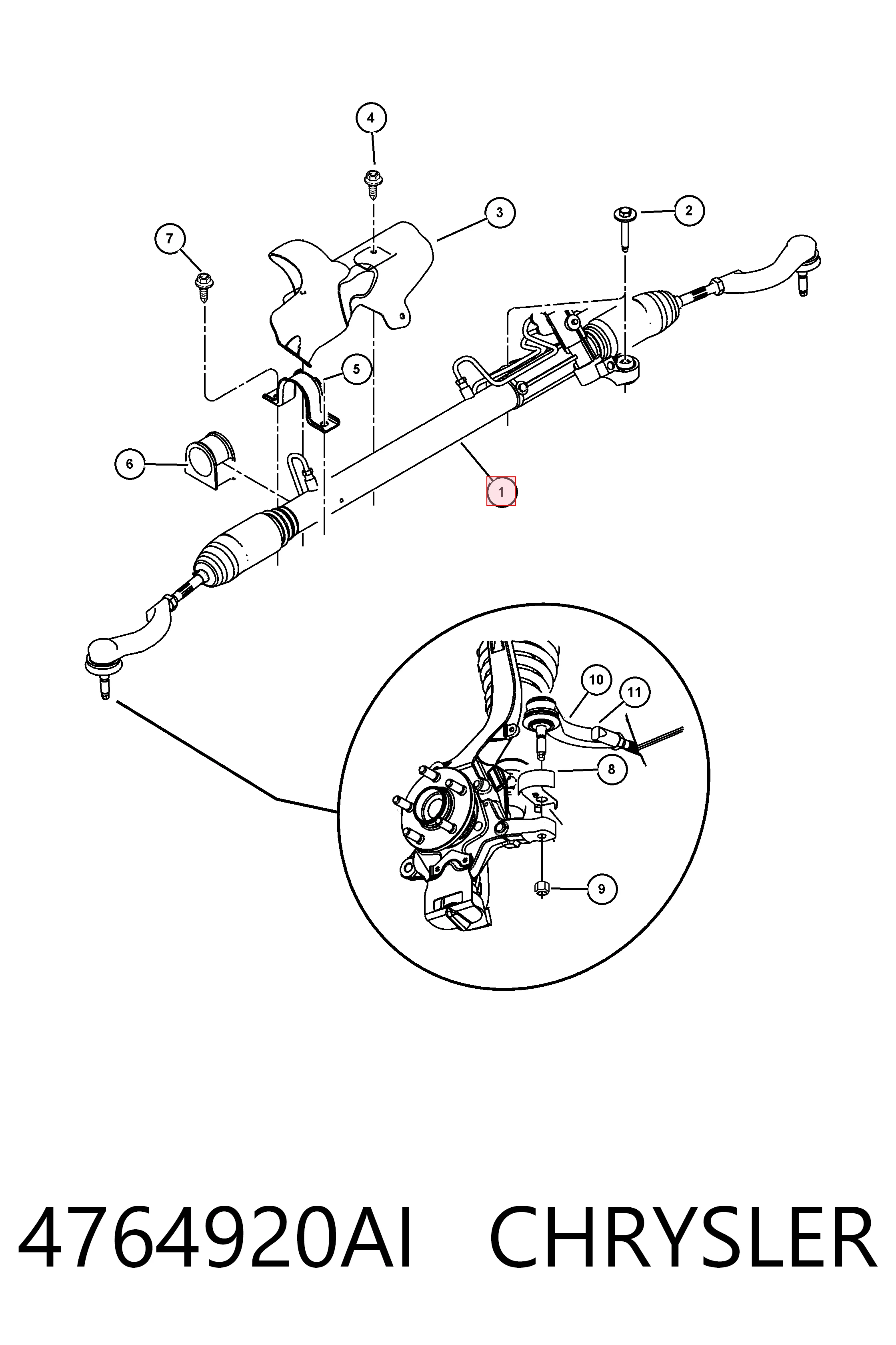 Управління рульове в зборі Fiat/Alfa/Lancia K04764920AI ціна, від 192.57 USD