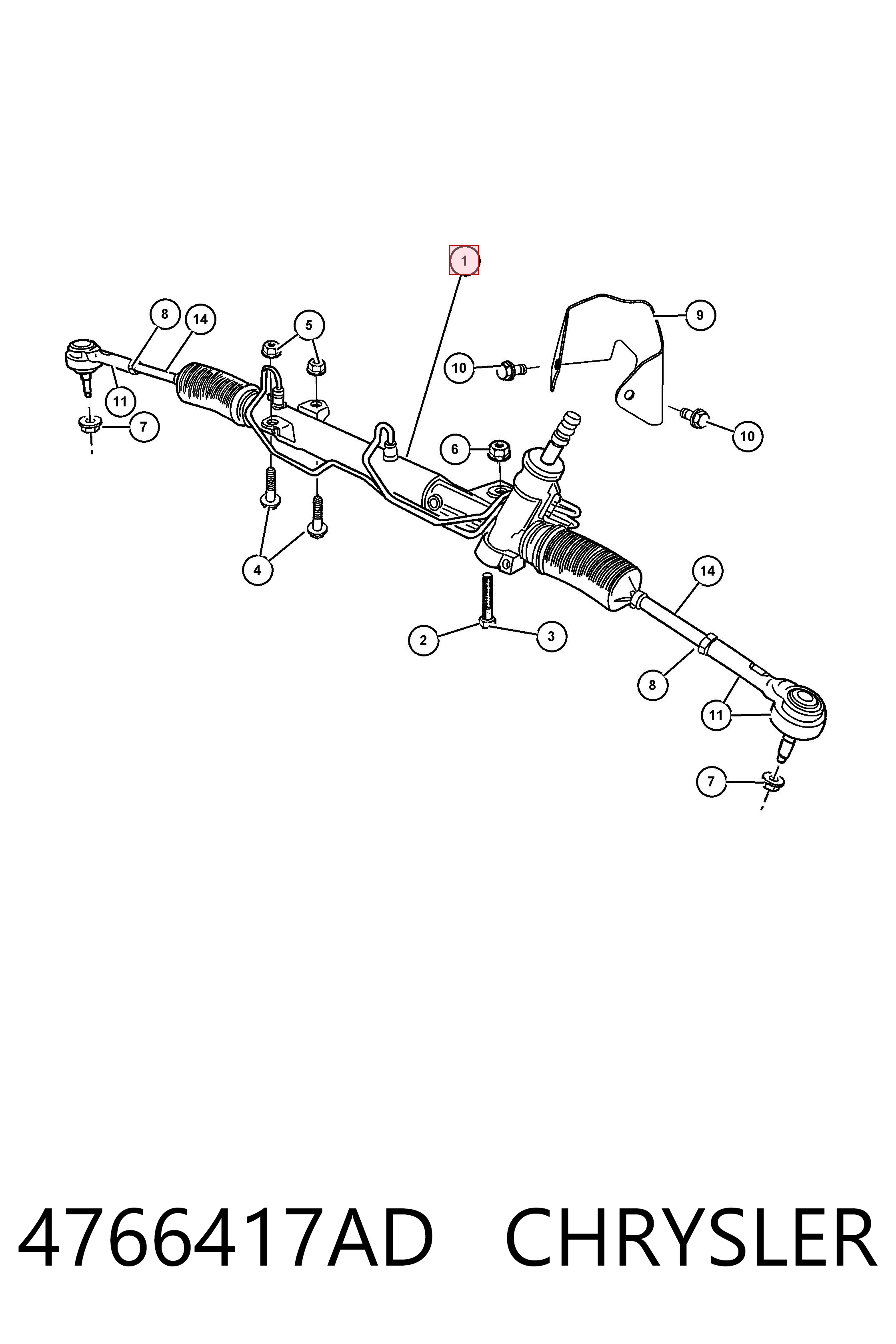 4766417AD Chrysler Рейковий рульовий механізм