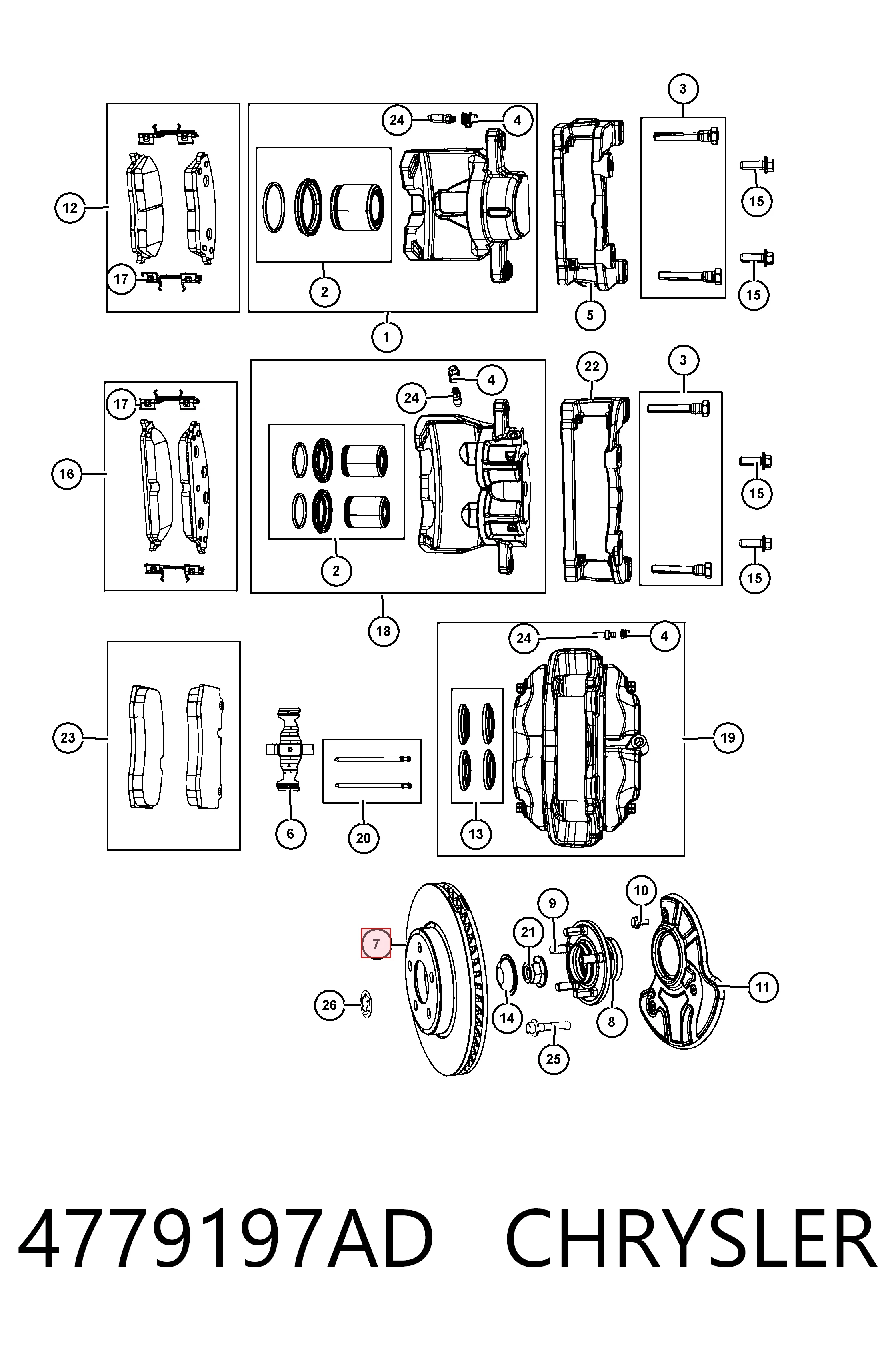 4779197AD Chrysler Гальмо дискове переднє