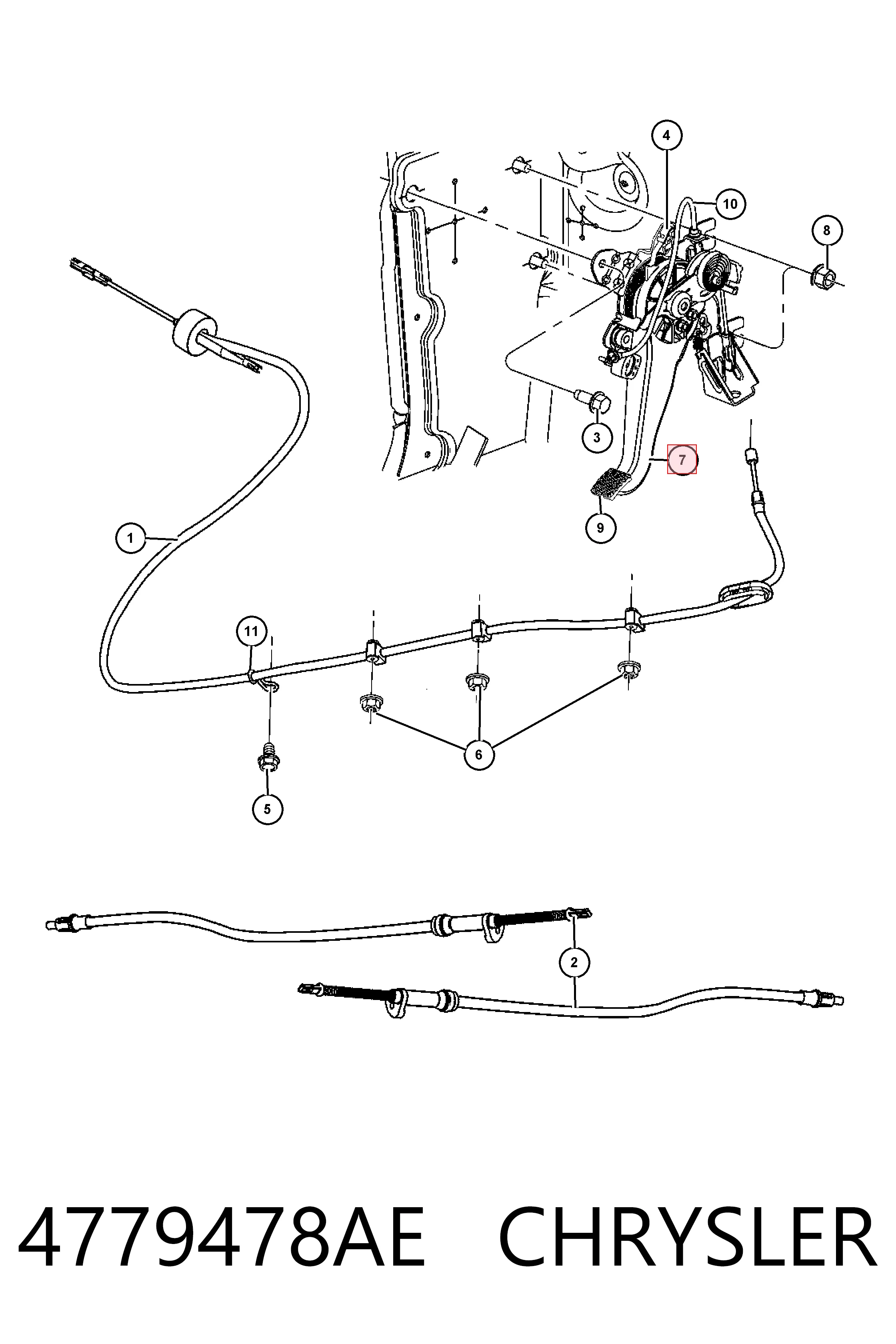 Купити K04779478AG Fiat/Alfa/Lancia Важіль ручного гальма