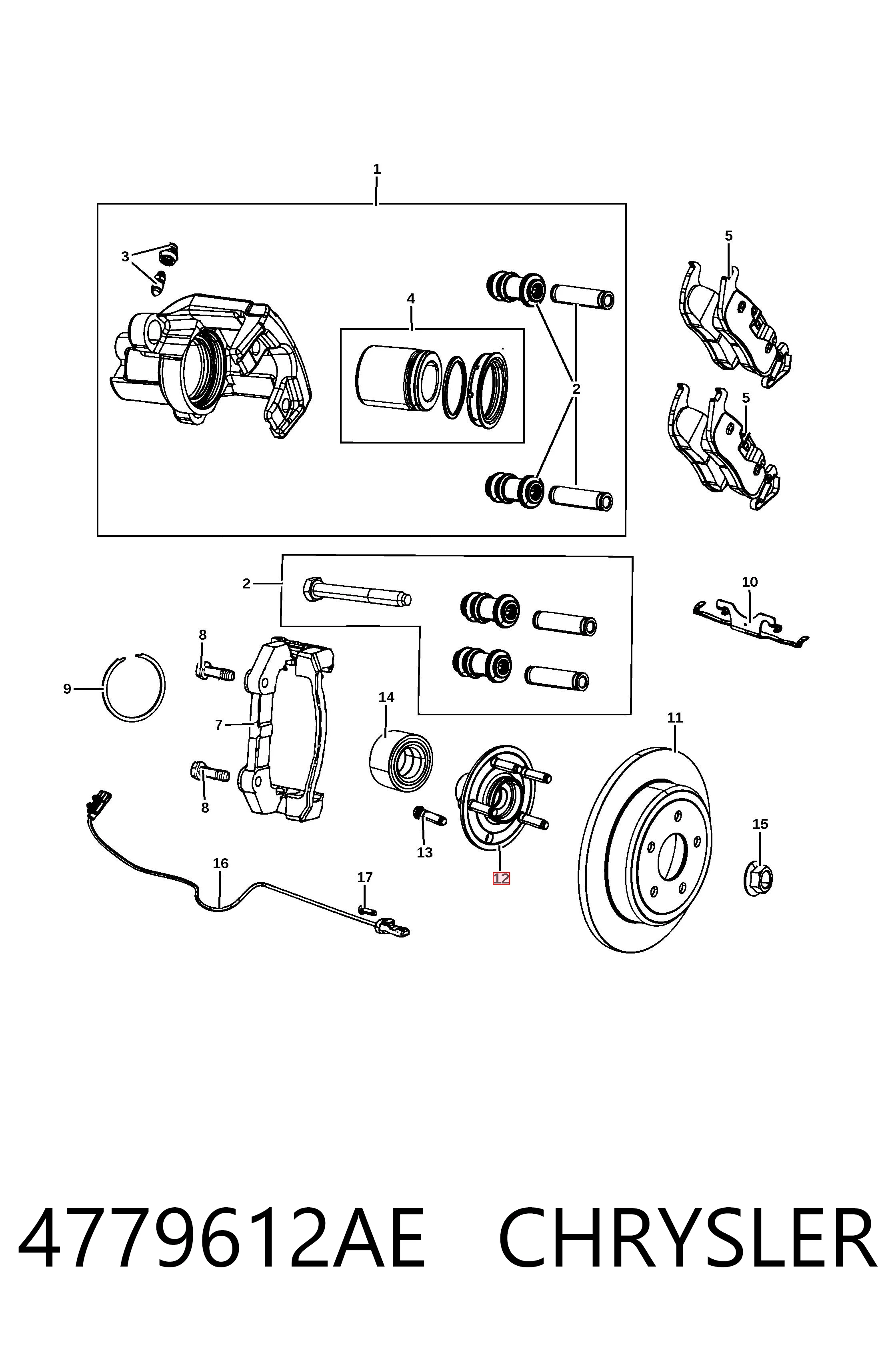 Маточина заднього колеса Fiat/Alfa/Lancia K04779612AC
