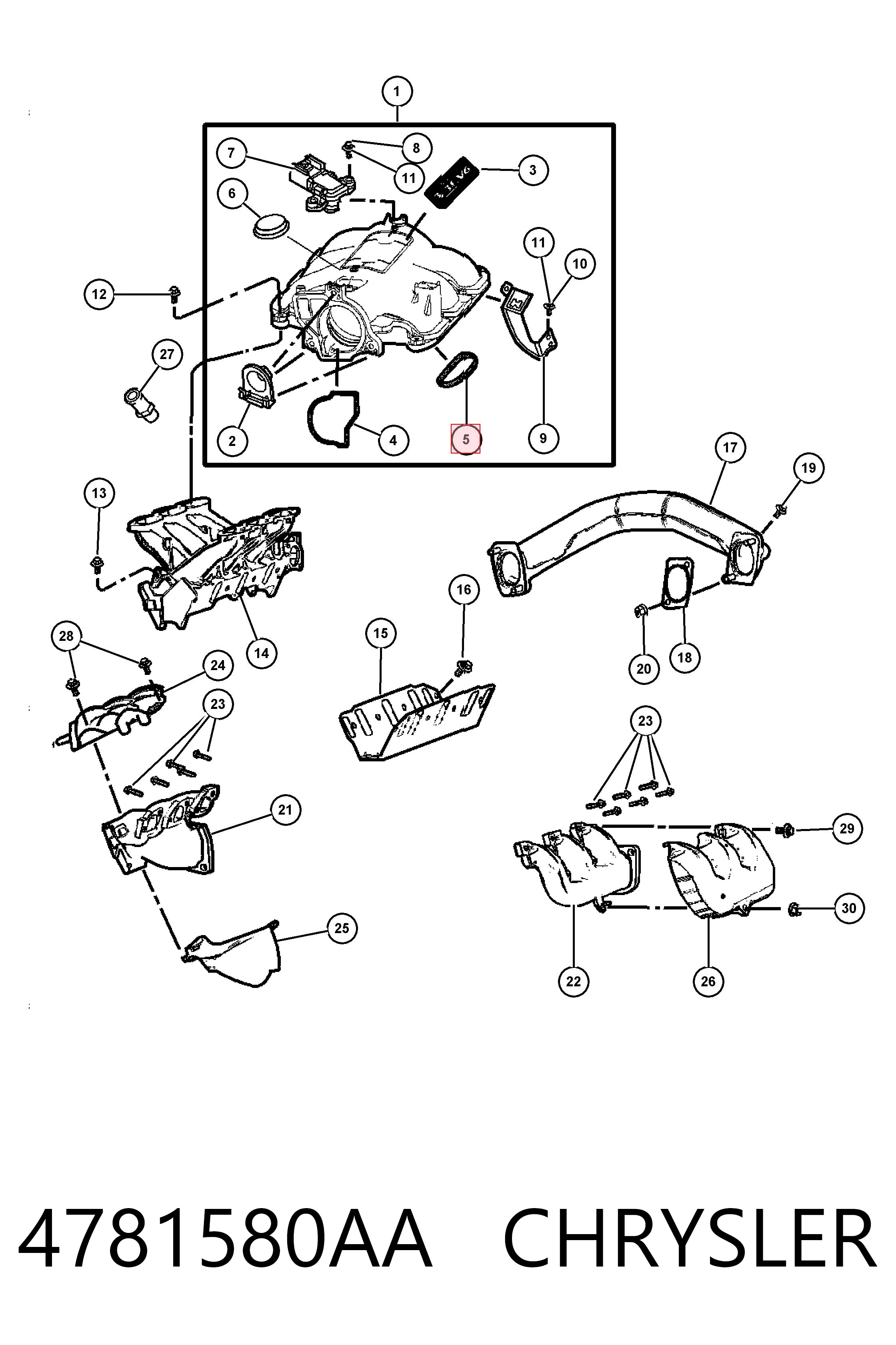 4781580AA Chrysler Прокладка впускного колектора