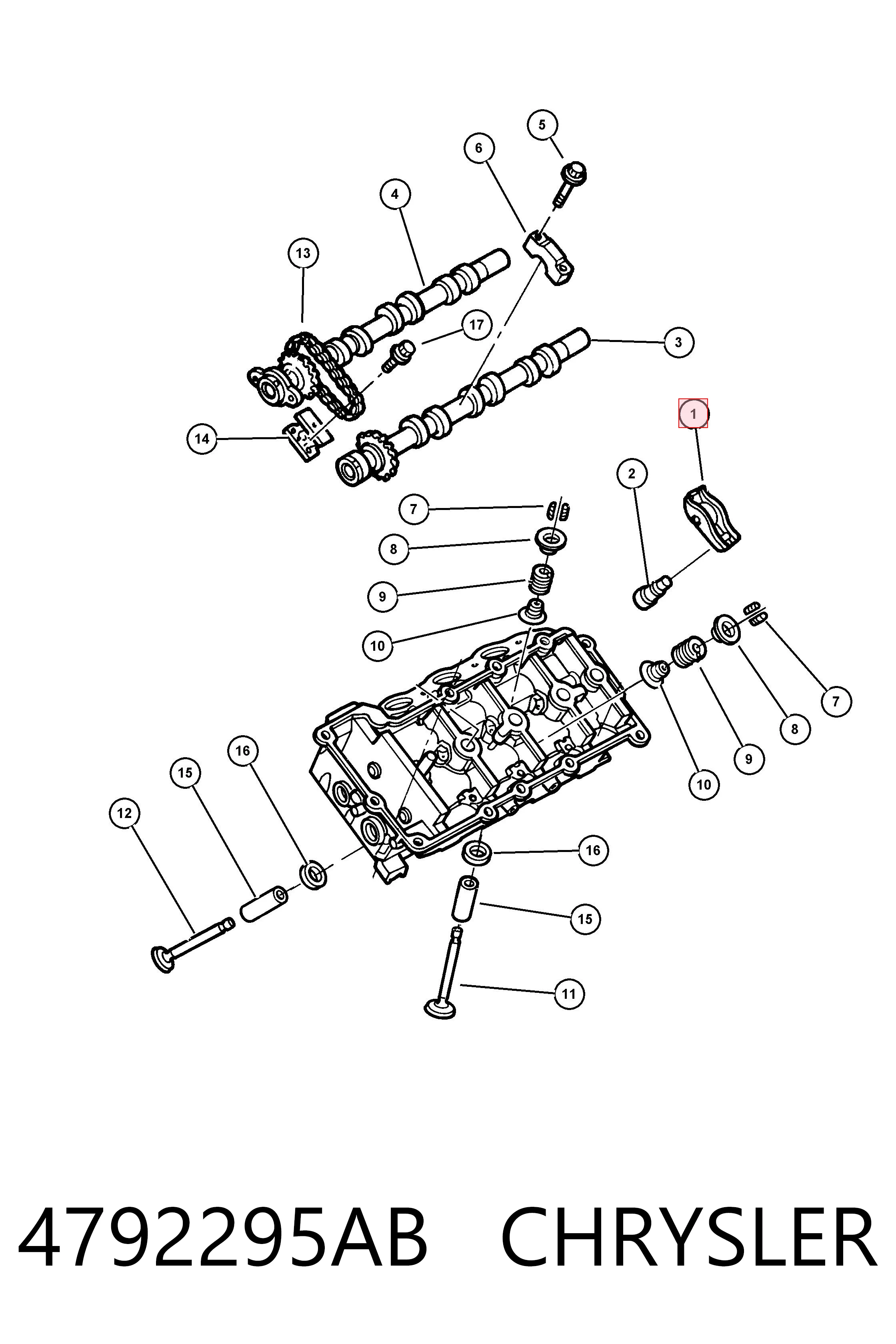 4792295AB Chrysler Коромисло клапана, рокер
