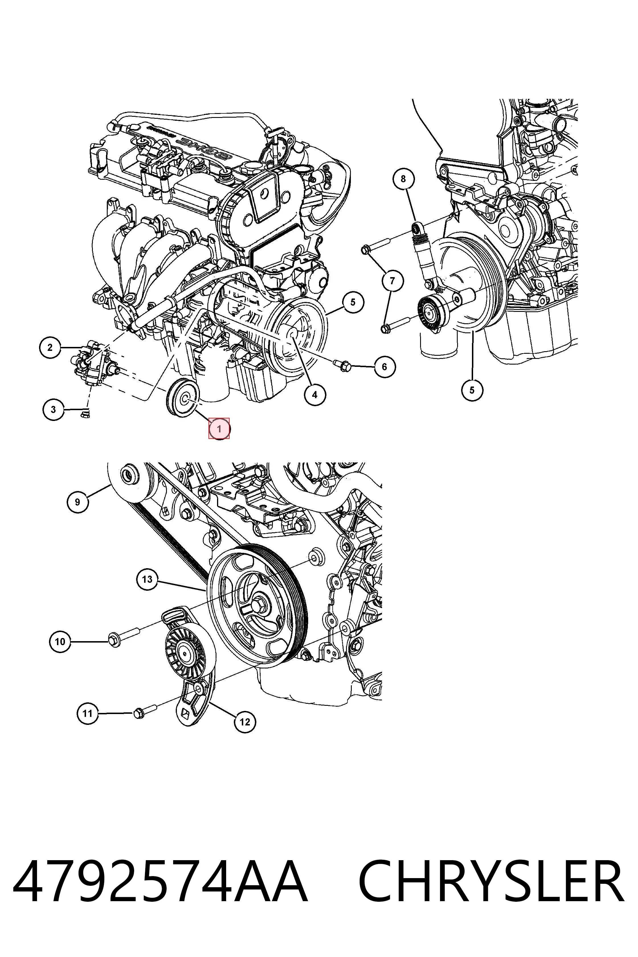 4792574AA Chrysler Шків насоса ГПК