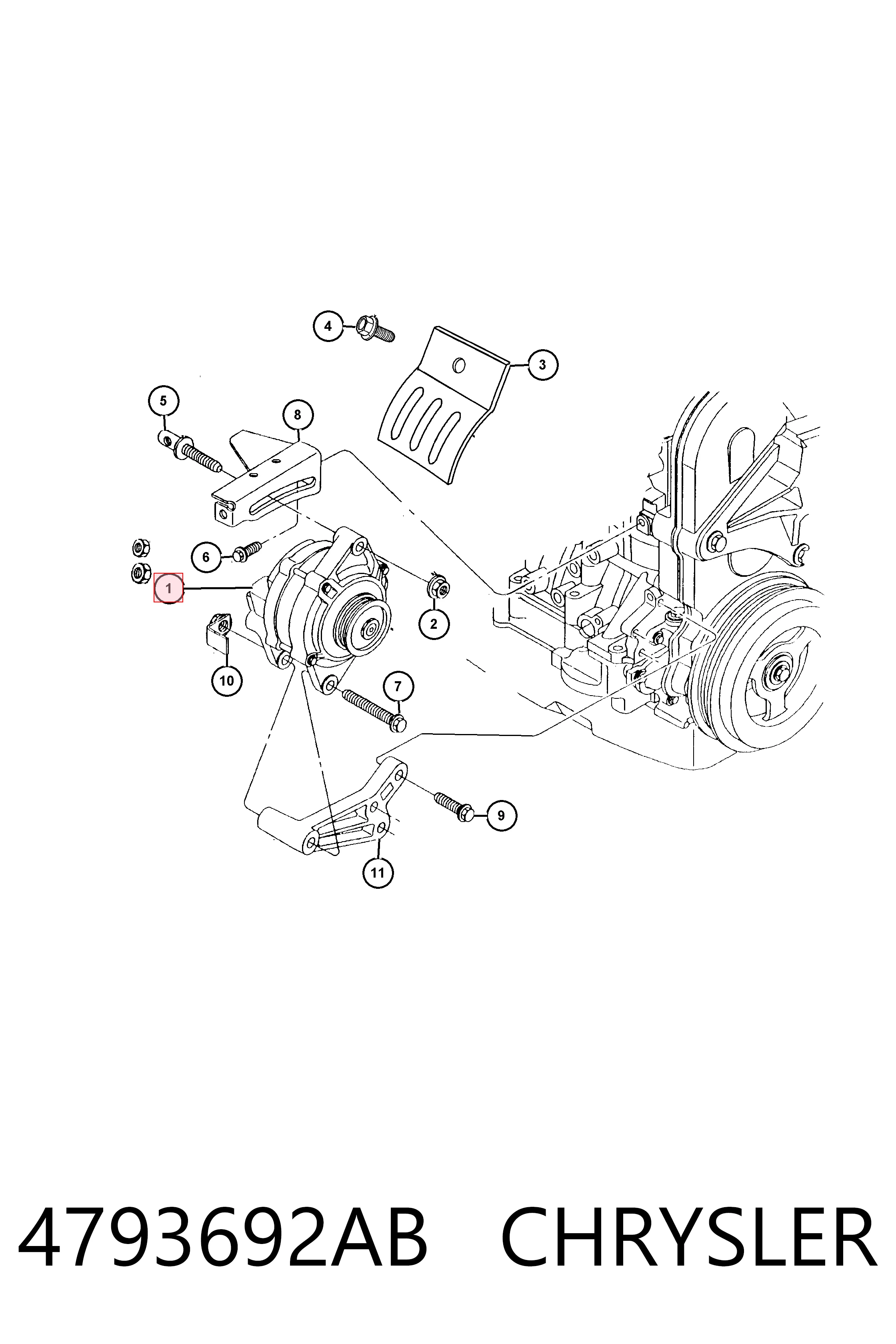 4793692AB Chrysler Авто генератор