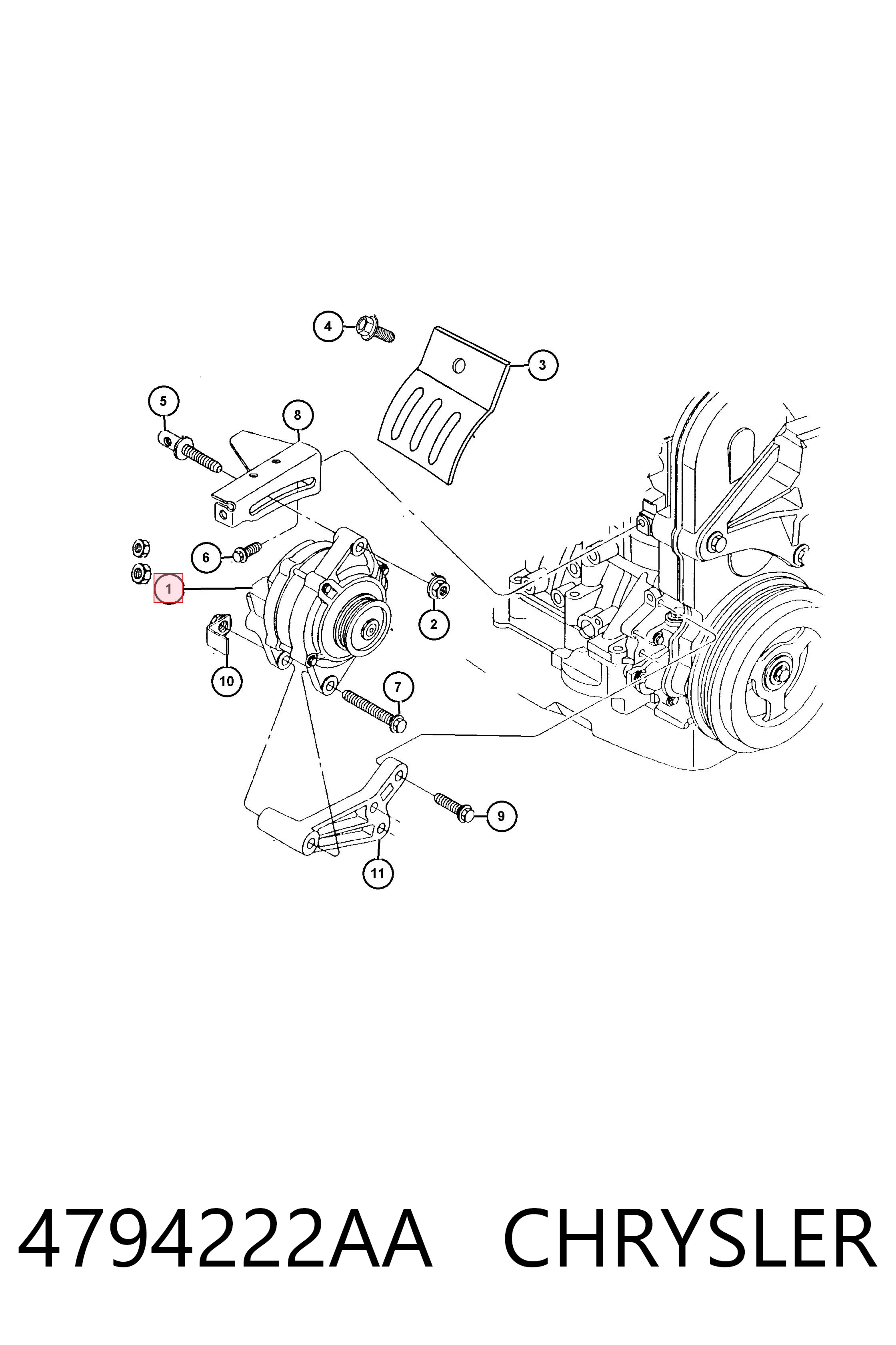 4794222AA Chrysler Авто генератор