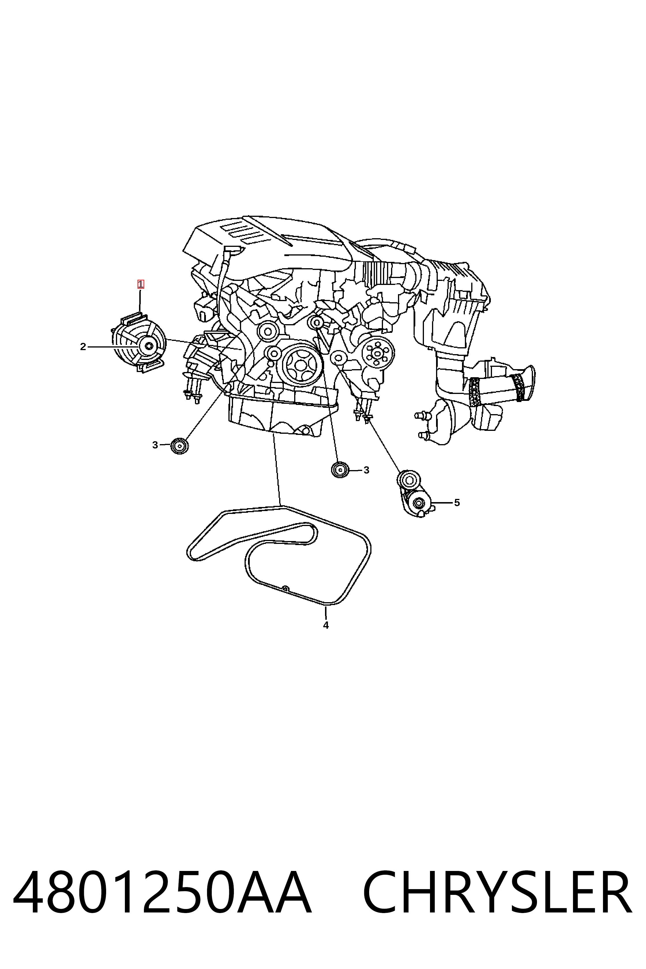 4801250AA Chrysler Авто генератор