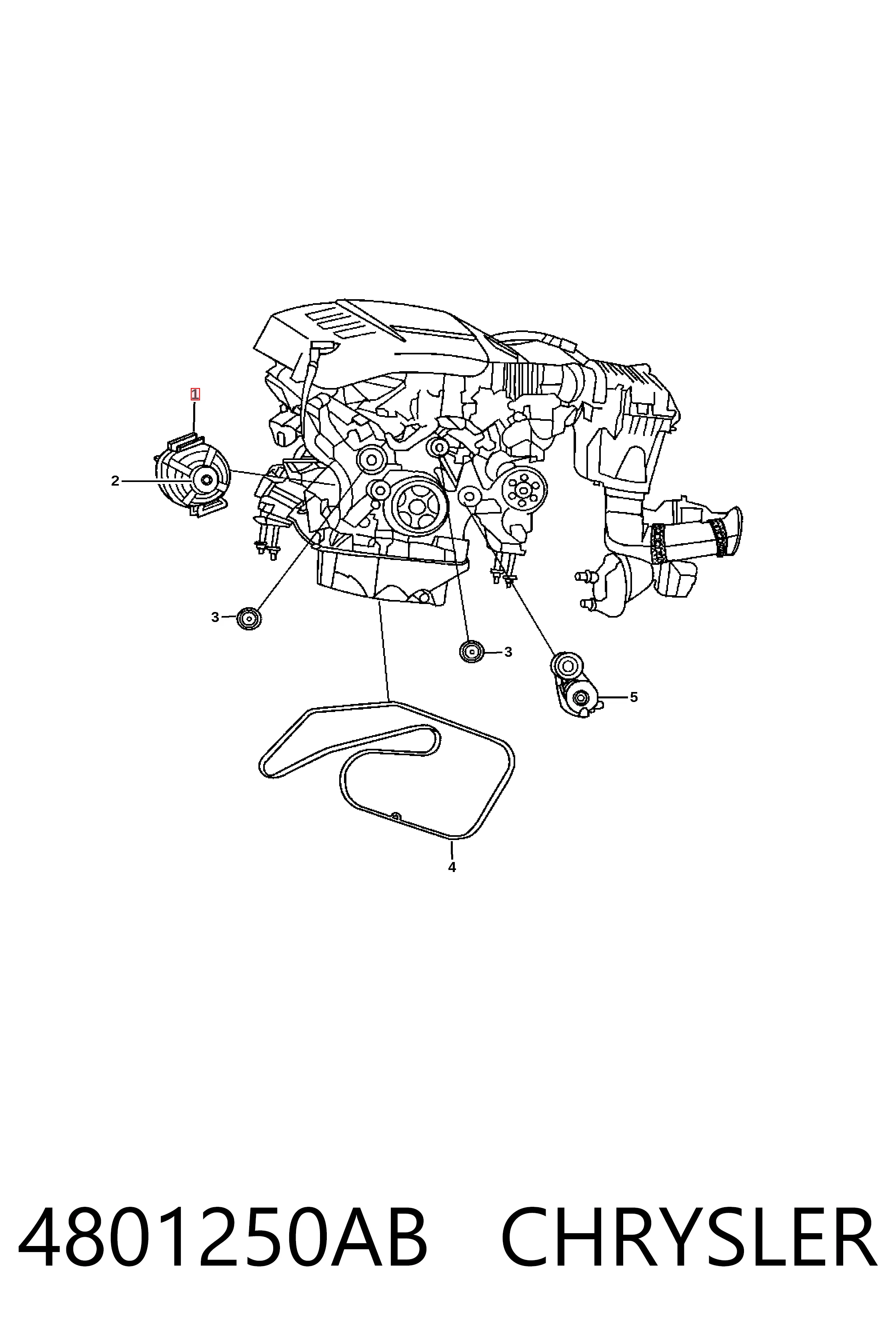 4801250AB Chrysler Авто генератор