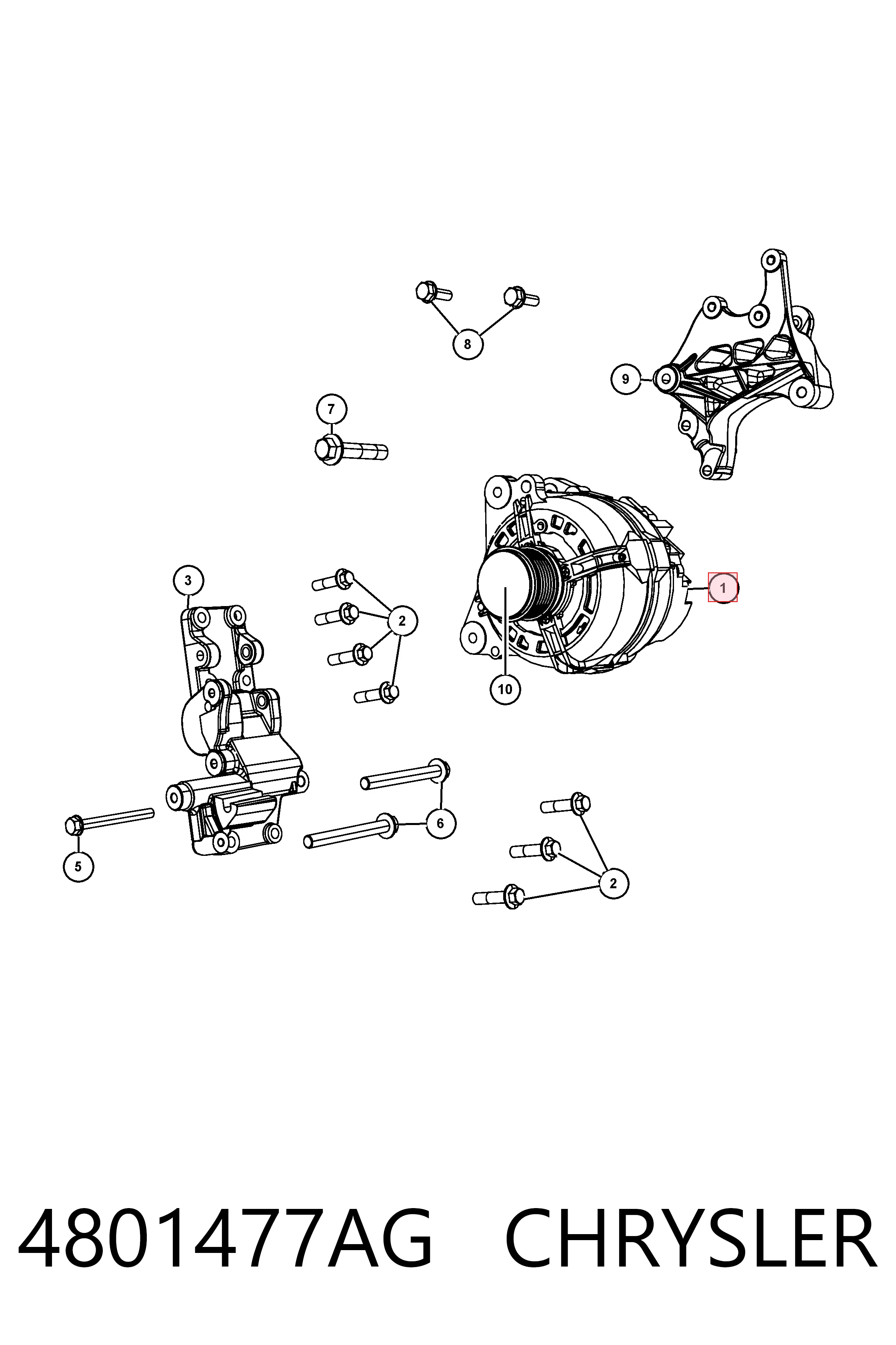 4801477AG Chrysler Авто генератор