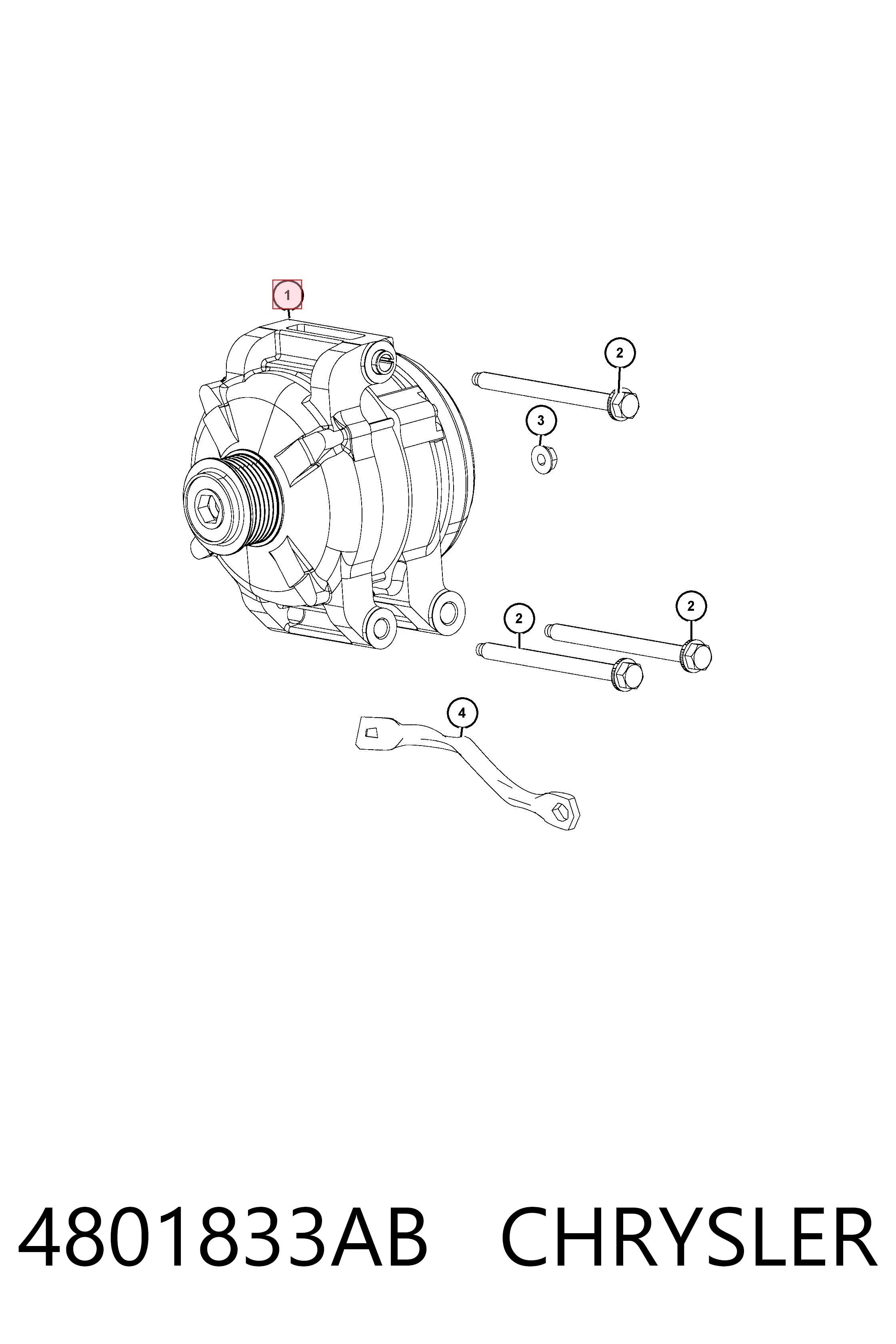 Генератор Chrysler 4801833AB ціна, від 180.53 USD