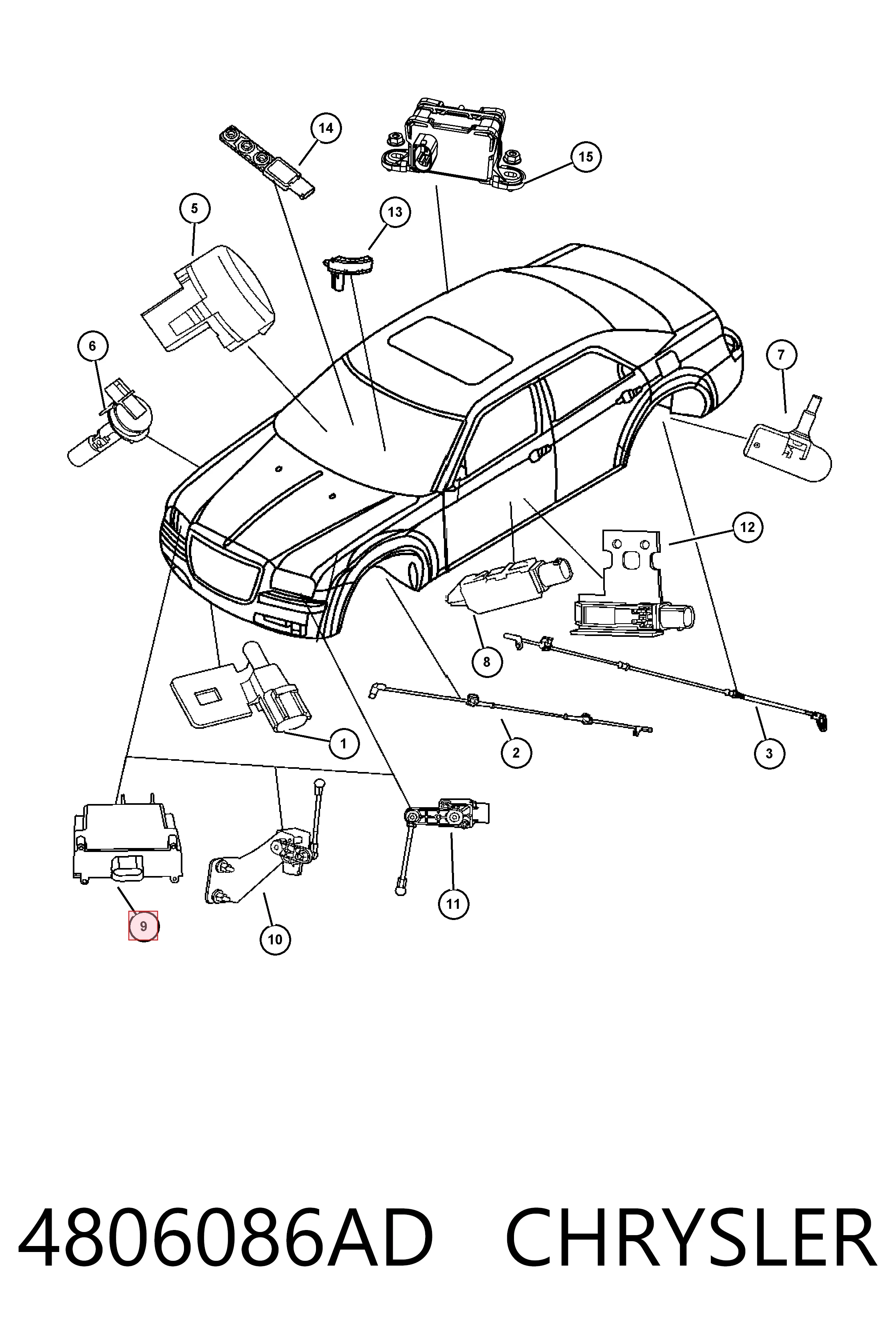 Купити K04806086AB Fiat/Alfa/Lancia Модуль керування (ЕБУ) світлом фар