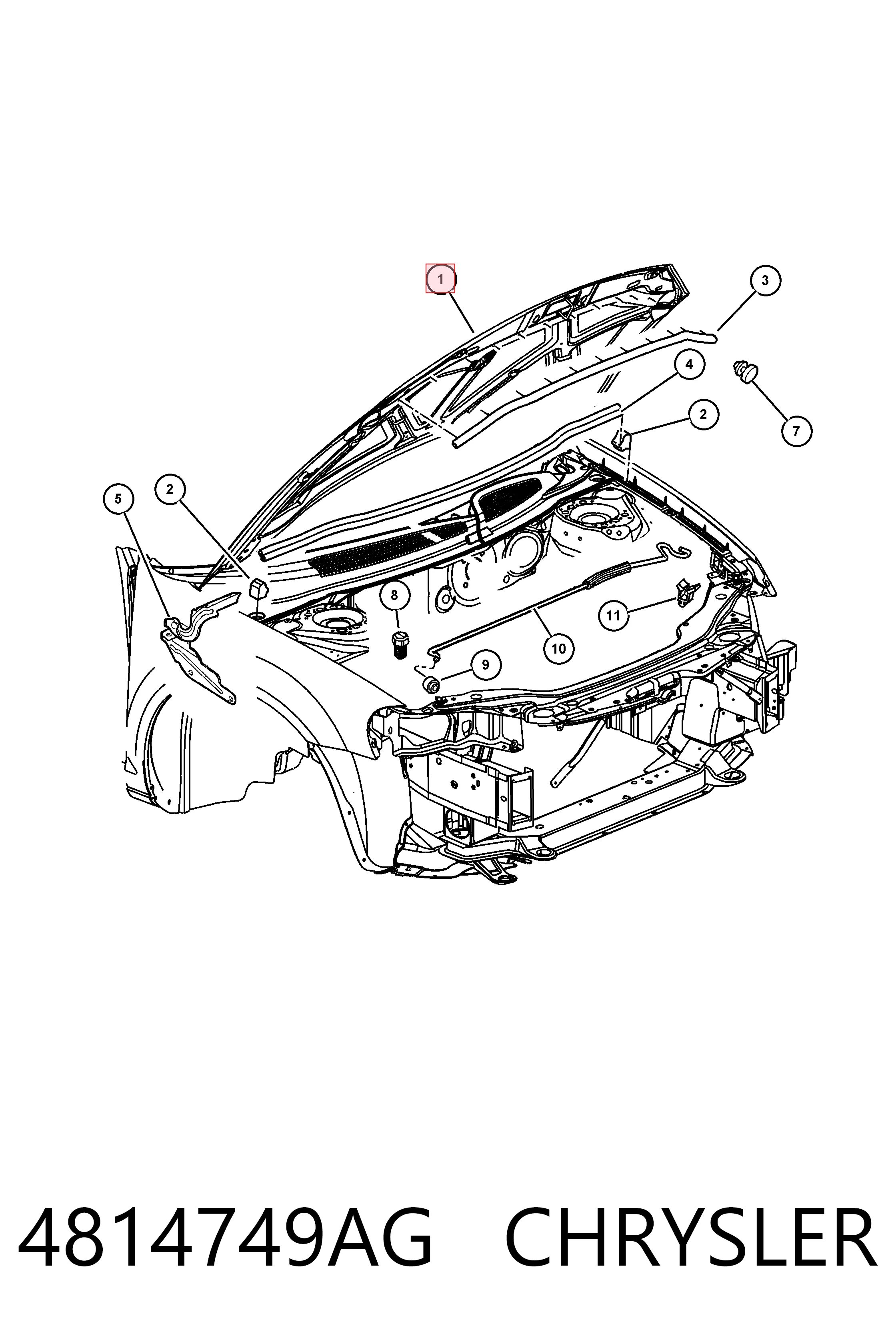 4814749AG Chrysler Капот