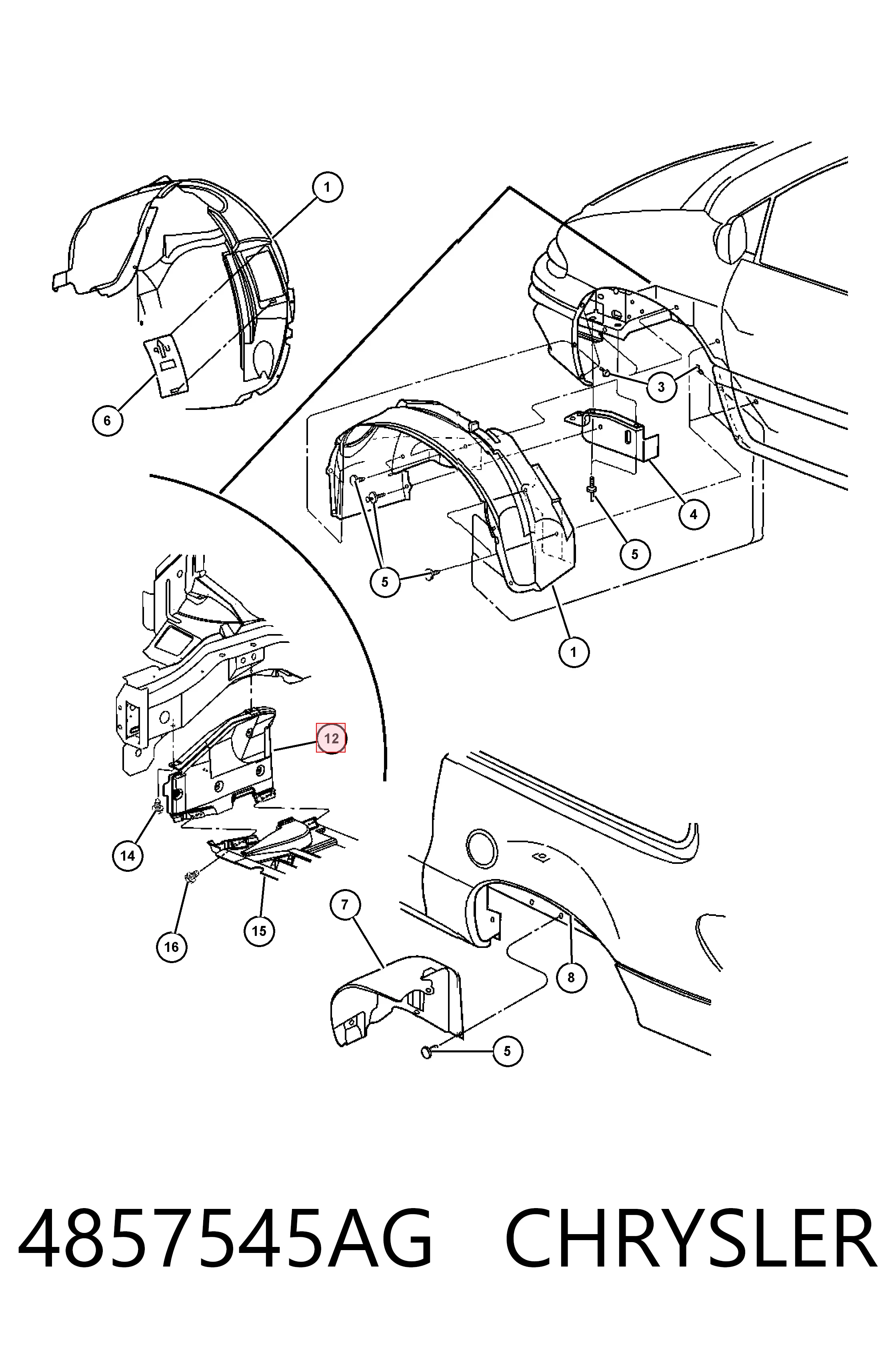 K04857545AG Fiat/Alfa/Lancia Захист двигуна, лівий