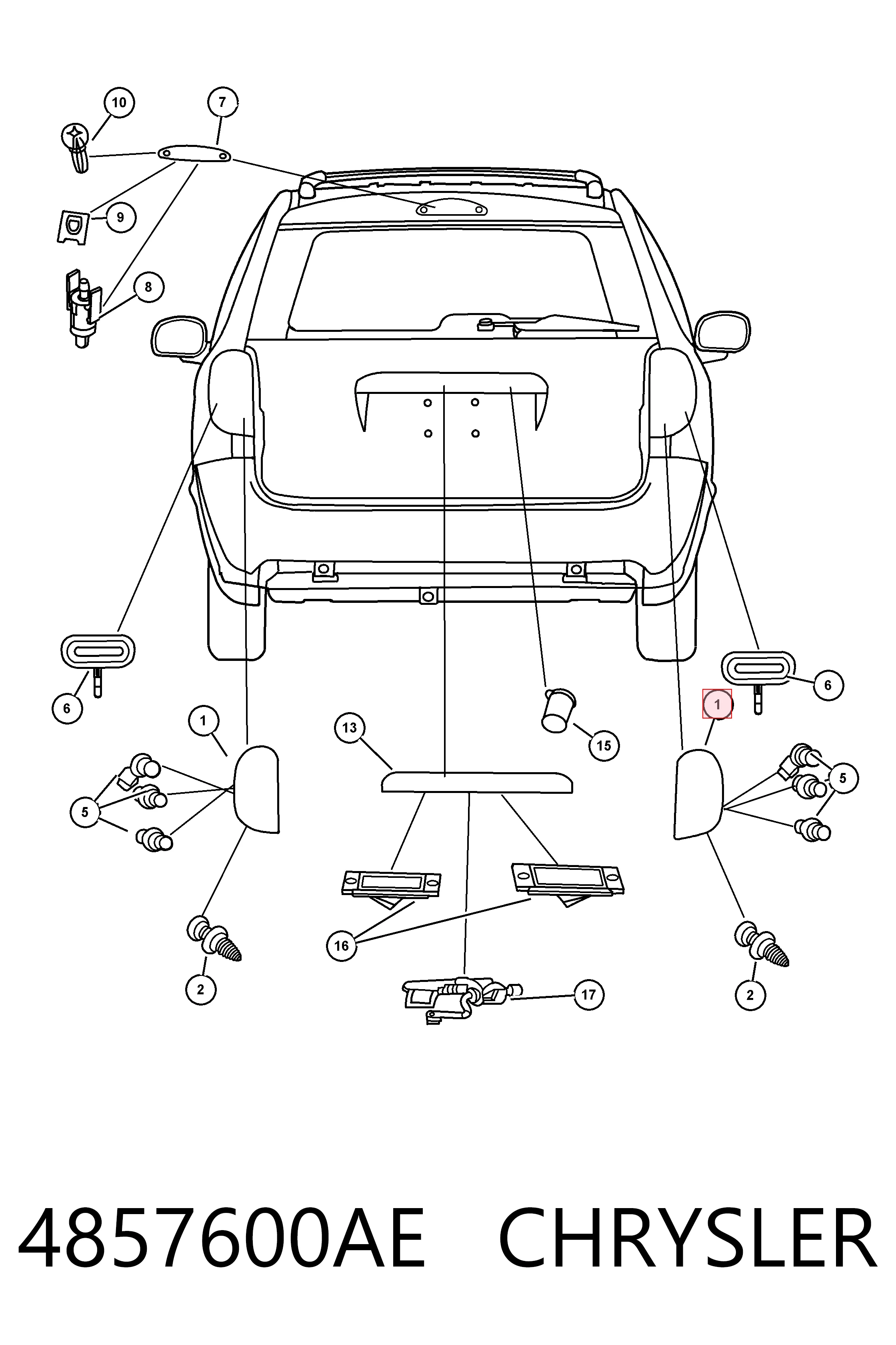 Ліхтар задній правий на Chrysler Voyager II GS 