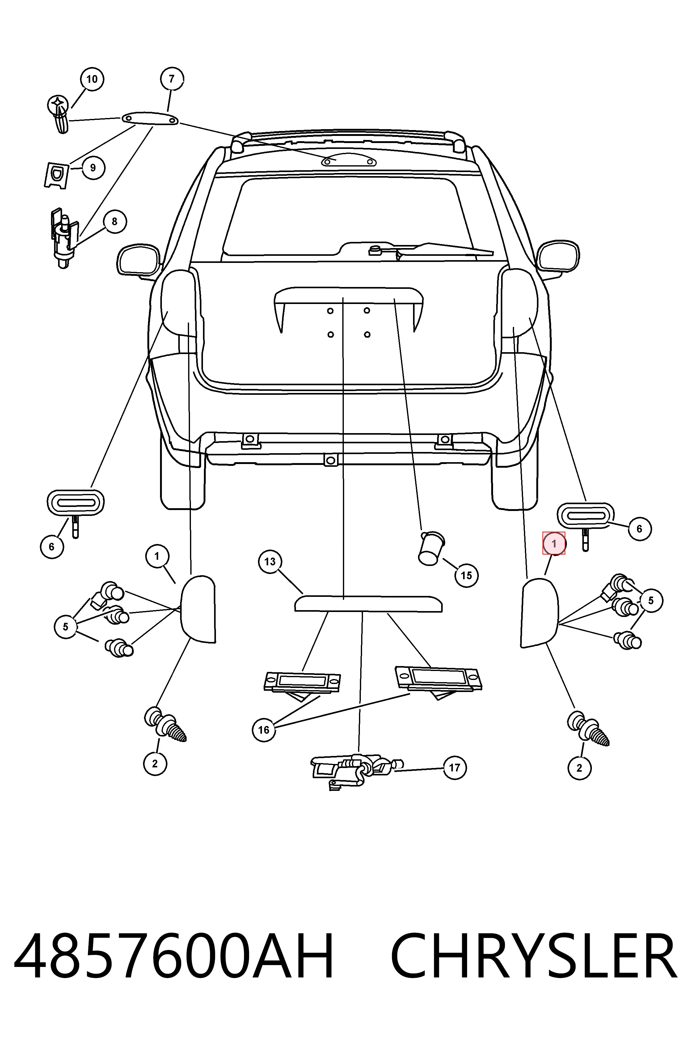 Купити Задня права фара Dodge Grand Caravan SPORT US